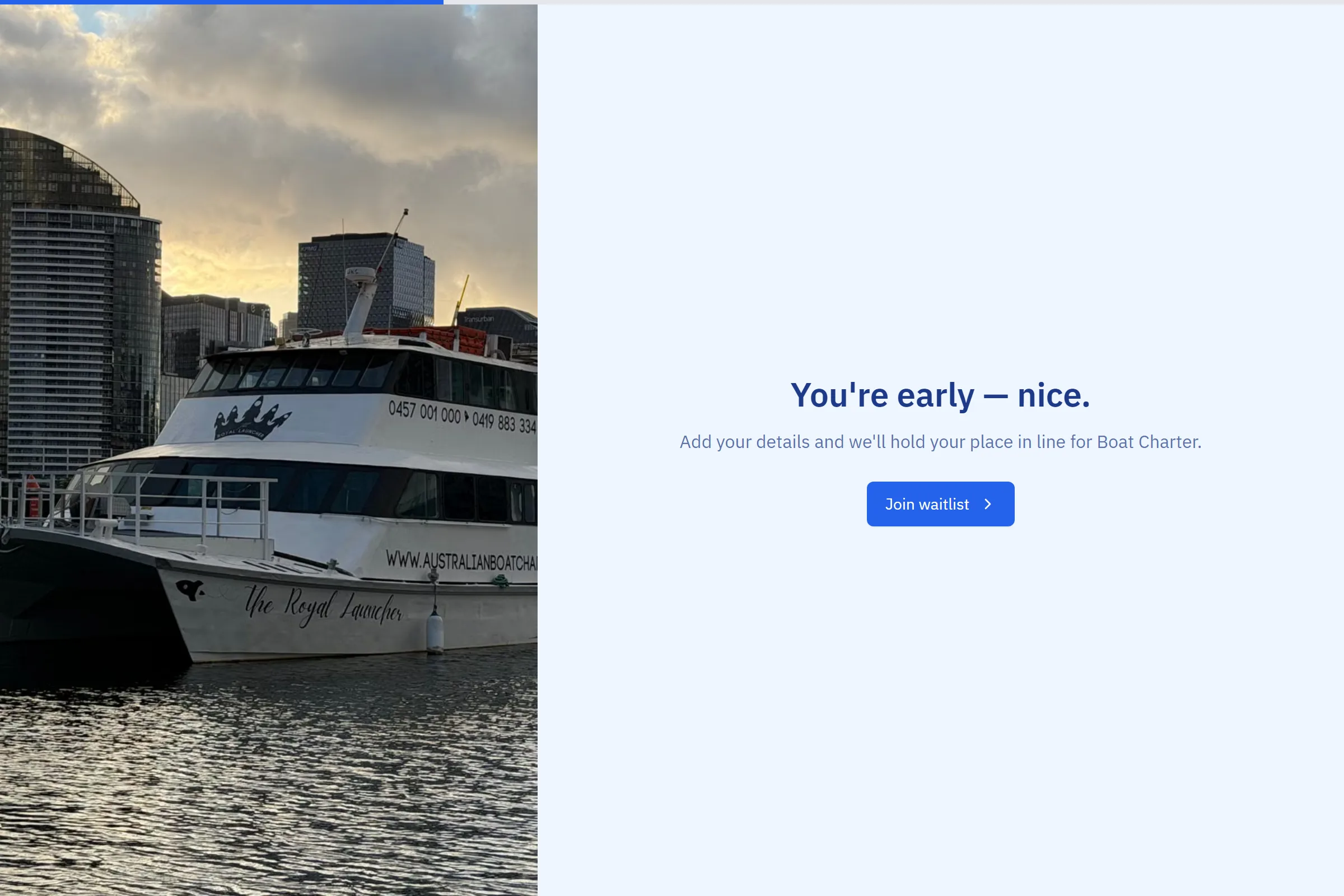 Boat Charter Waitlist template preview