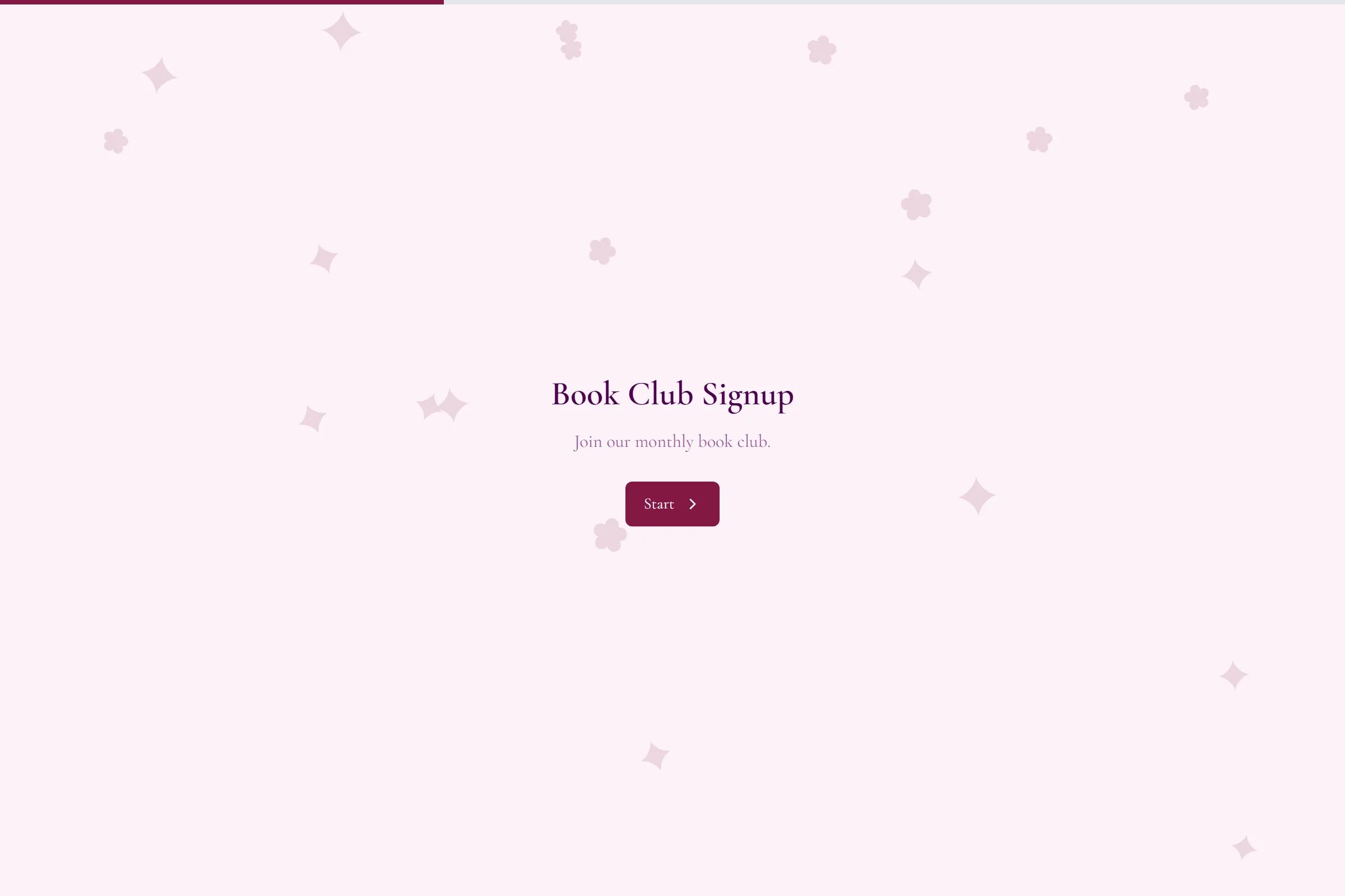 Book Club Signup template preview