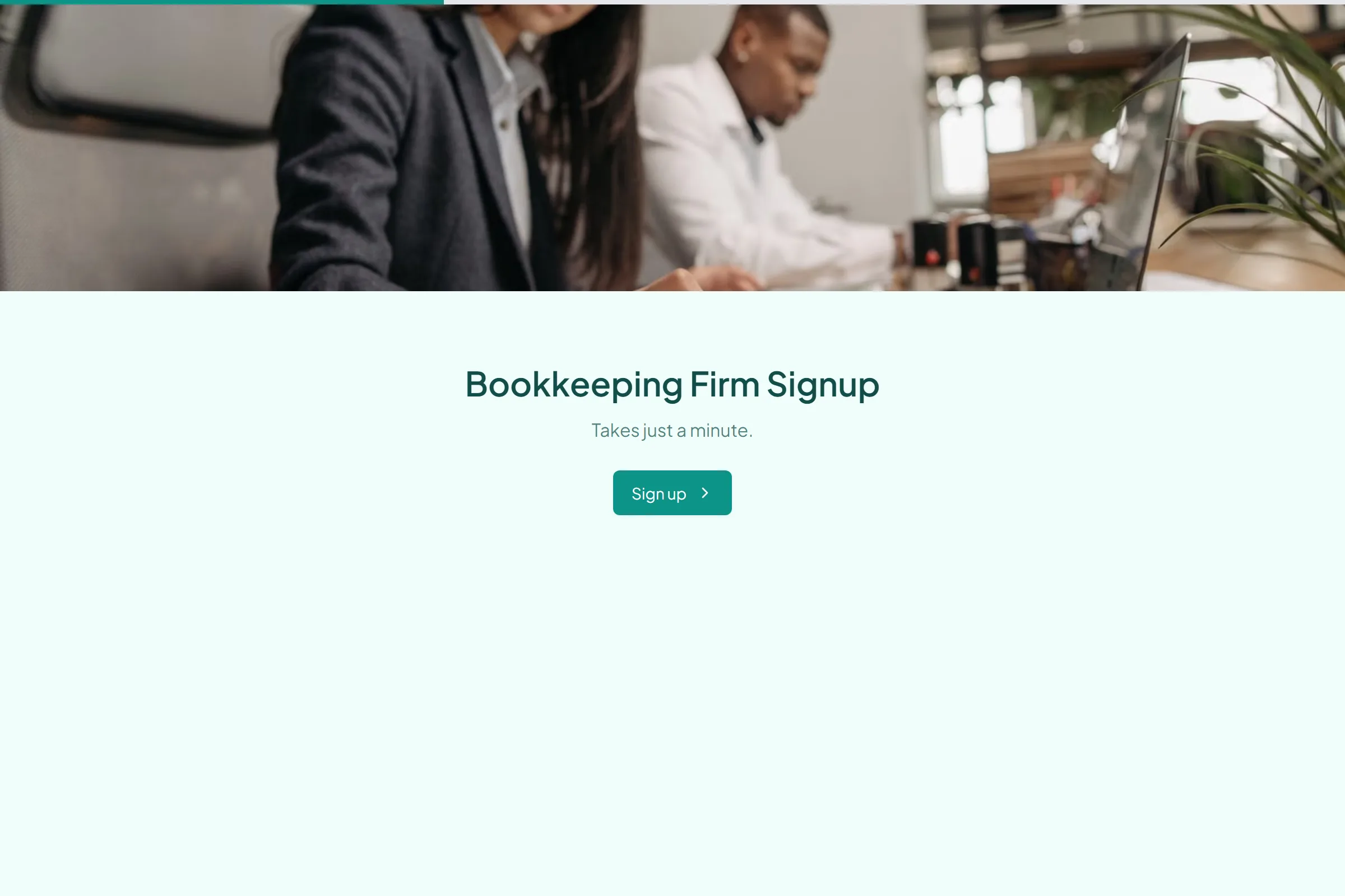 Bookkeeping Firm Signup template preview