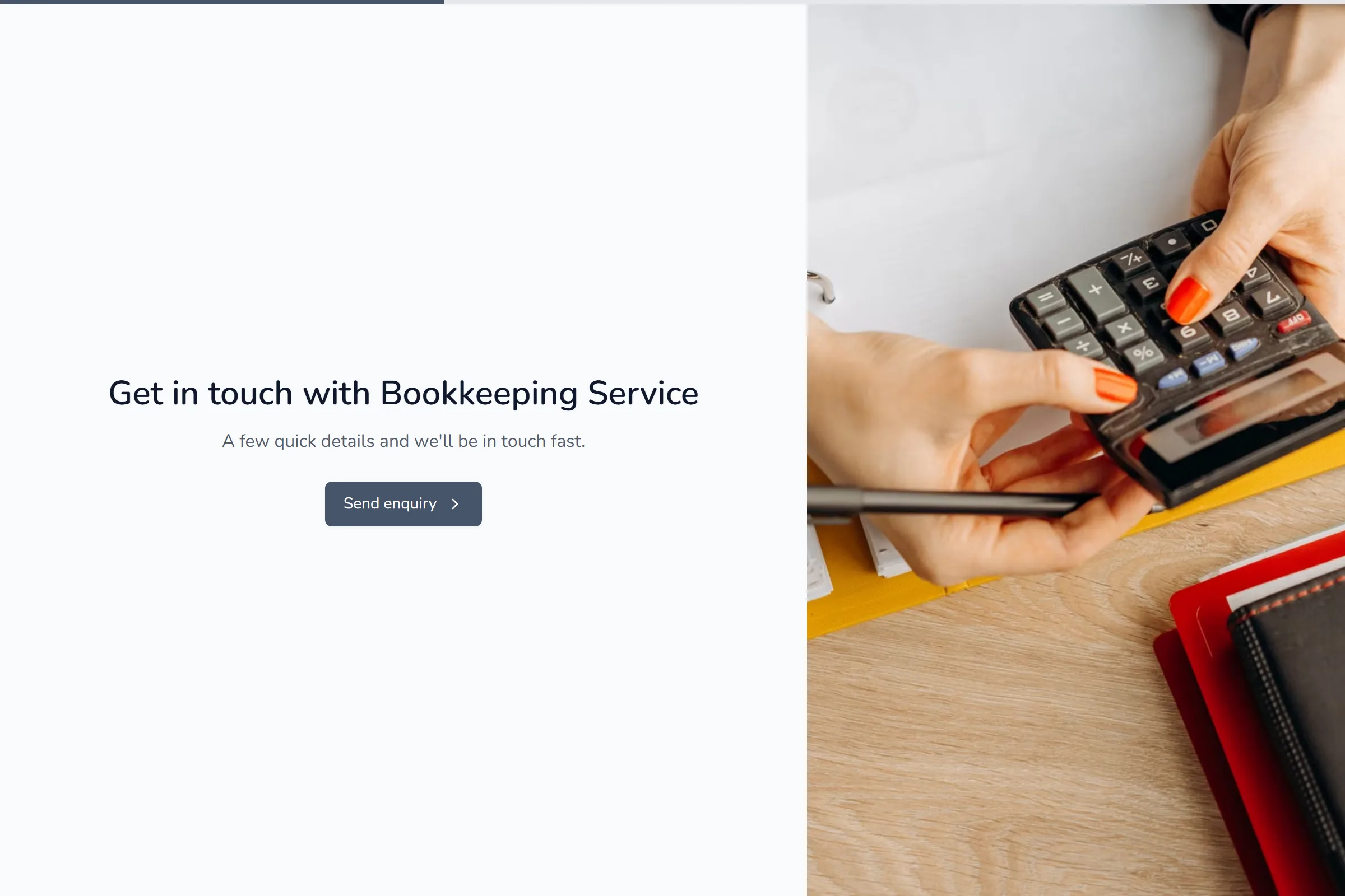 Bookkeeping Service Enquiry template preview