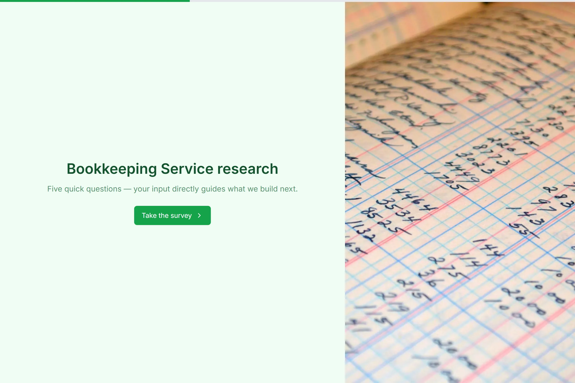 Bookkeeping Service Market Research Survey template preview