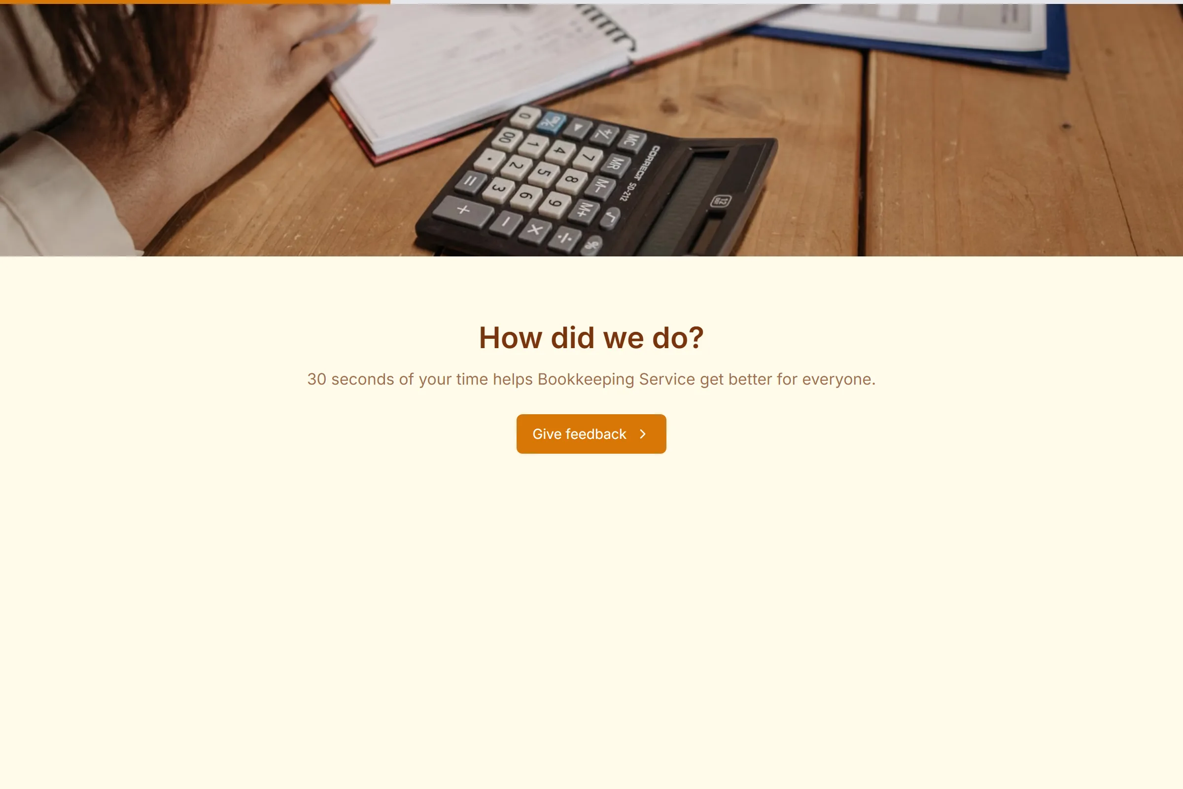 Bookkeeping Service Quick Feedback template preview