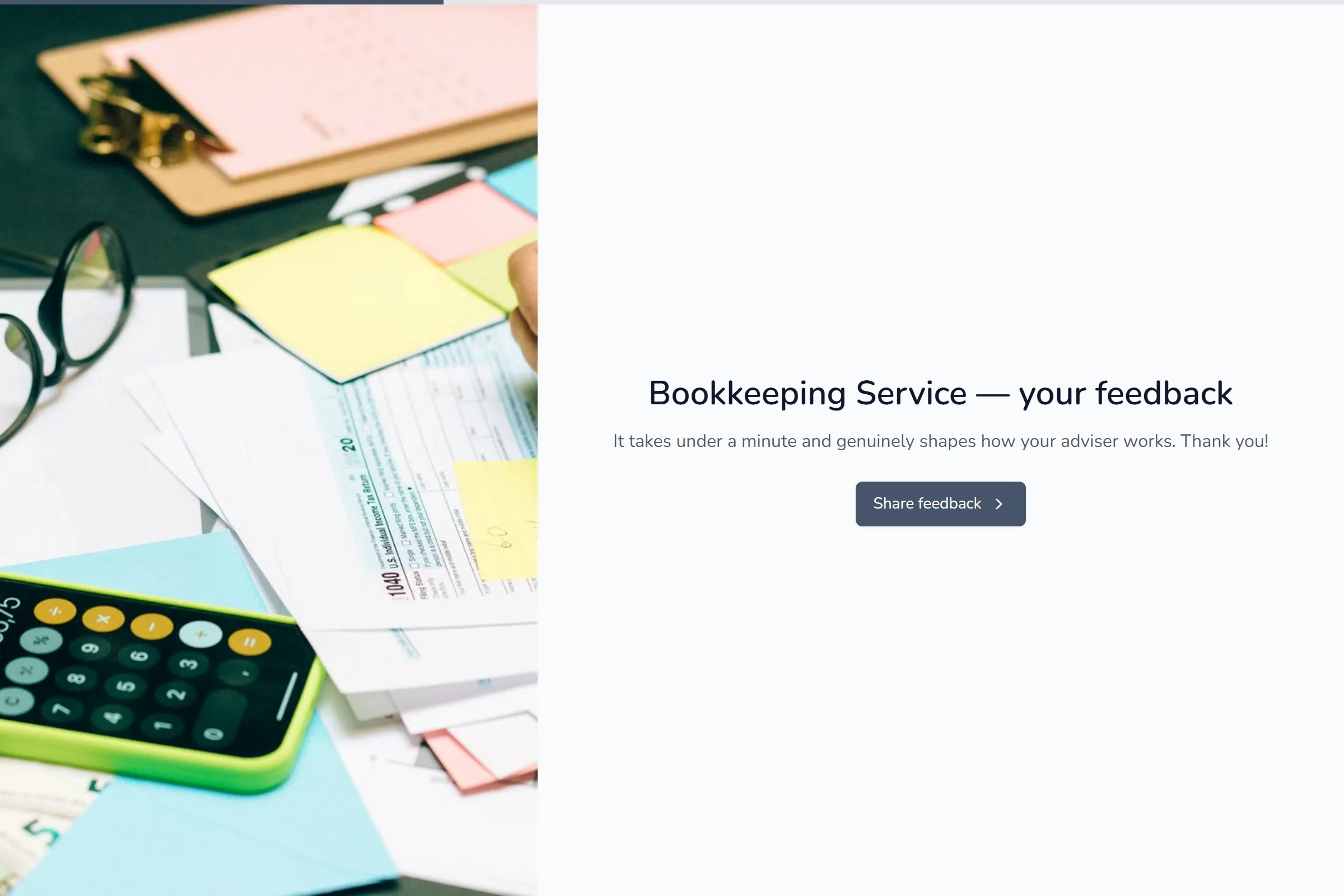 Bookkeeping Service Satisfaction Survey template preview