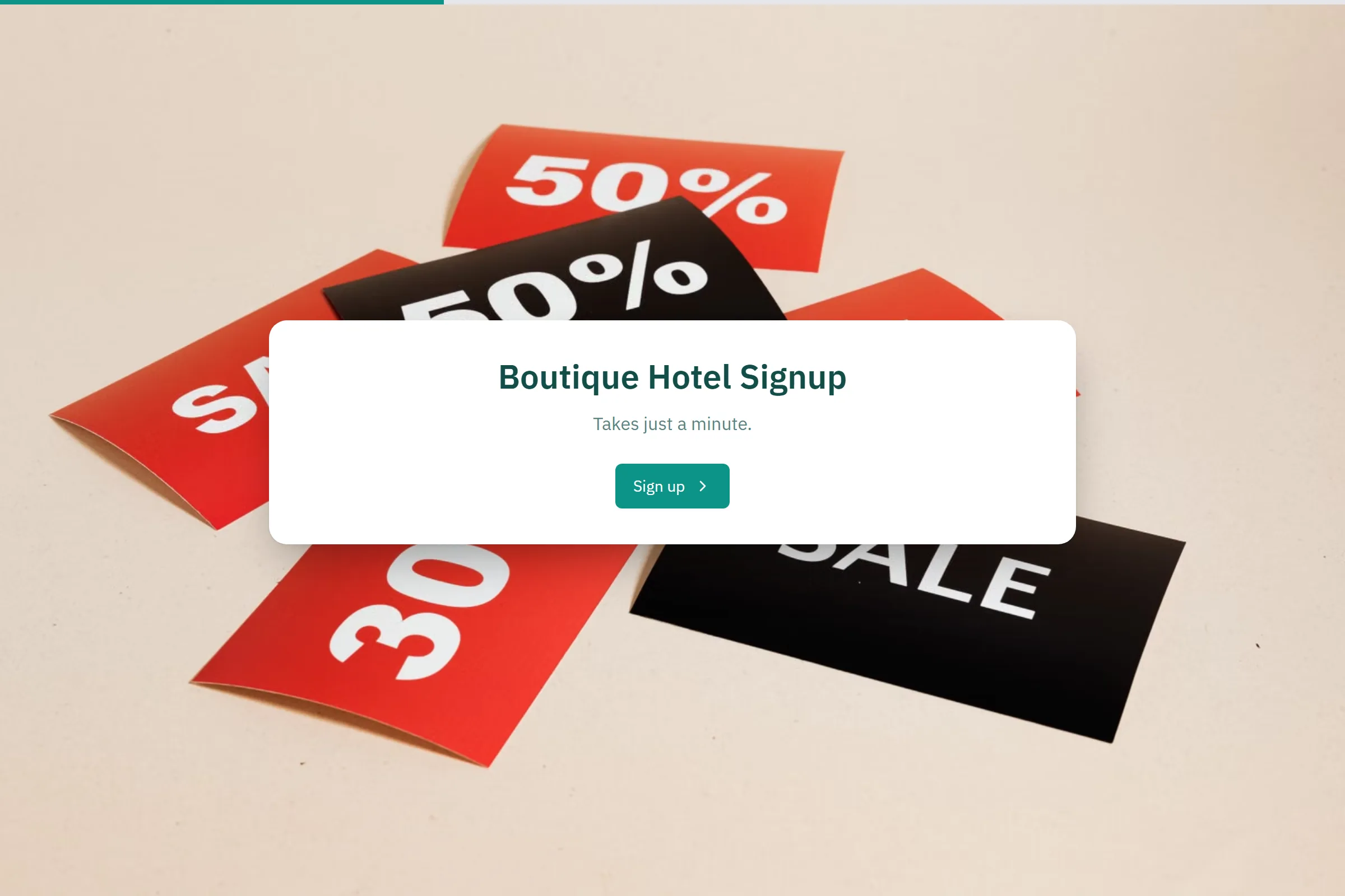 Boutique Hotel Signup template preview