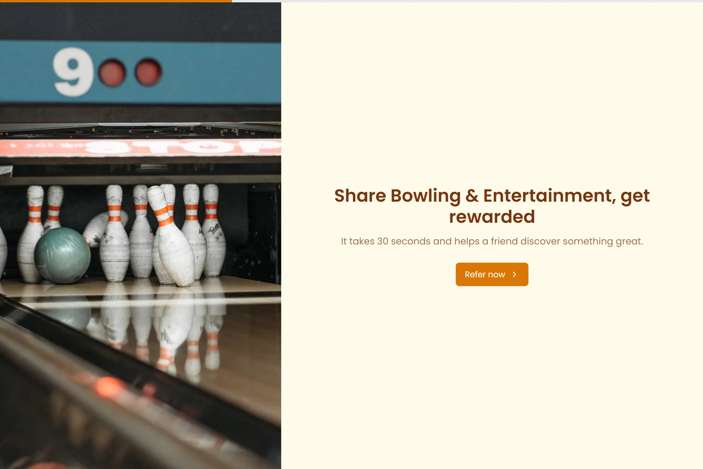 Bowling & Entertainment Referral Form template preview