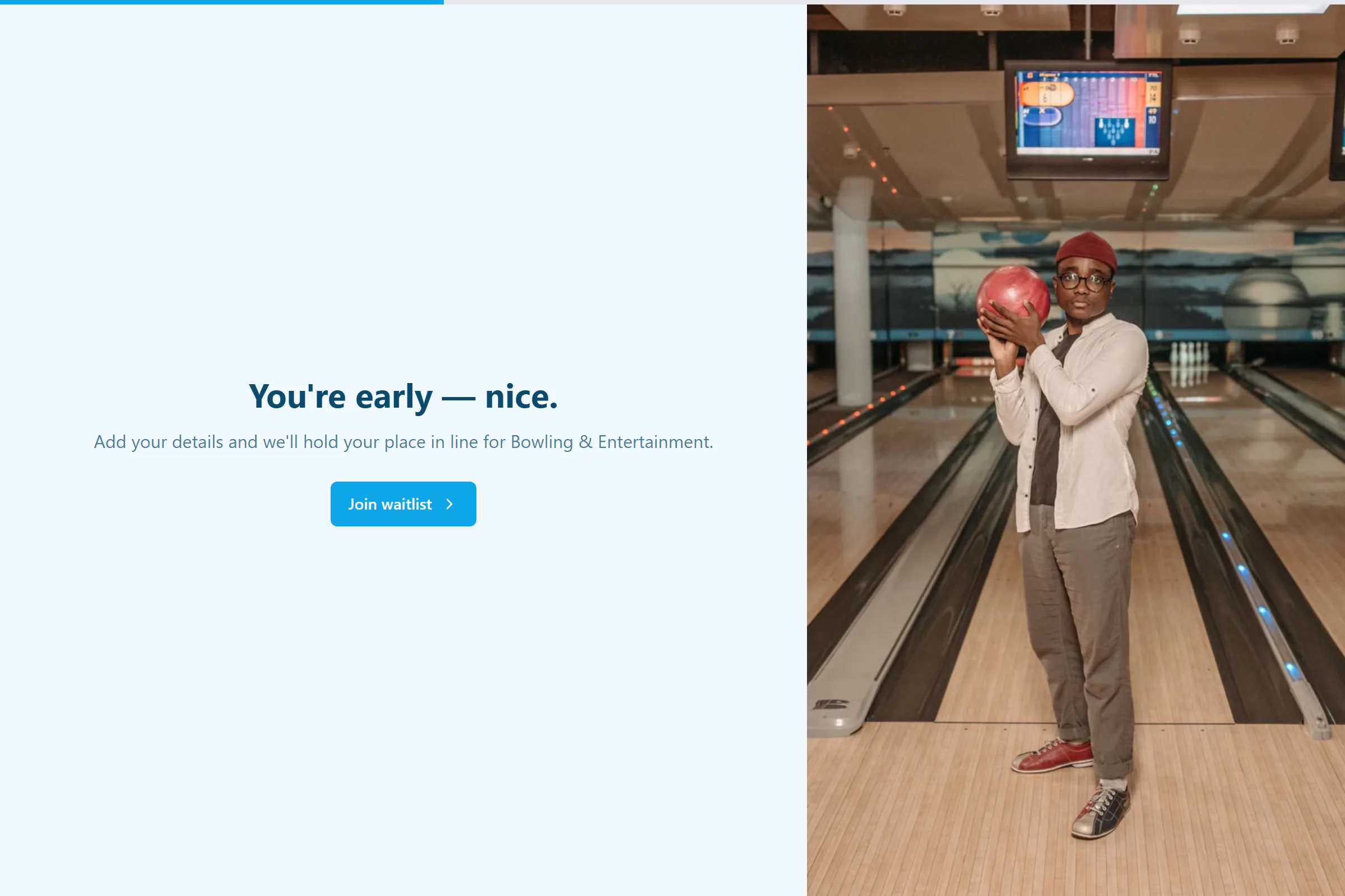 Bowling & Entertainment Waitlist template preview