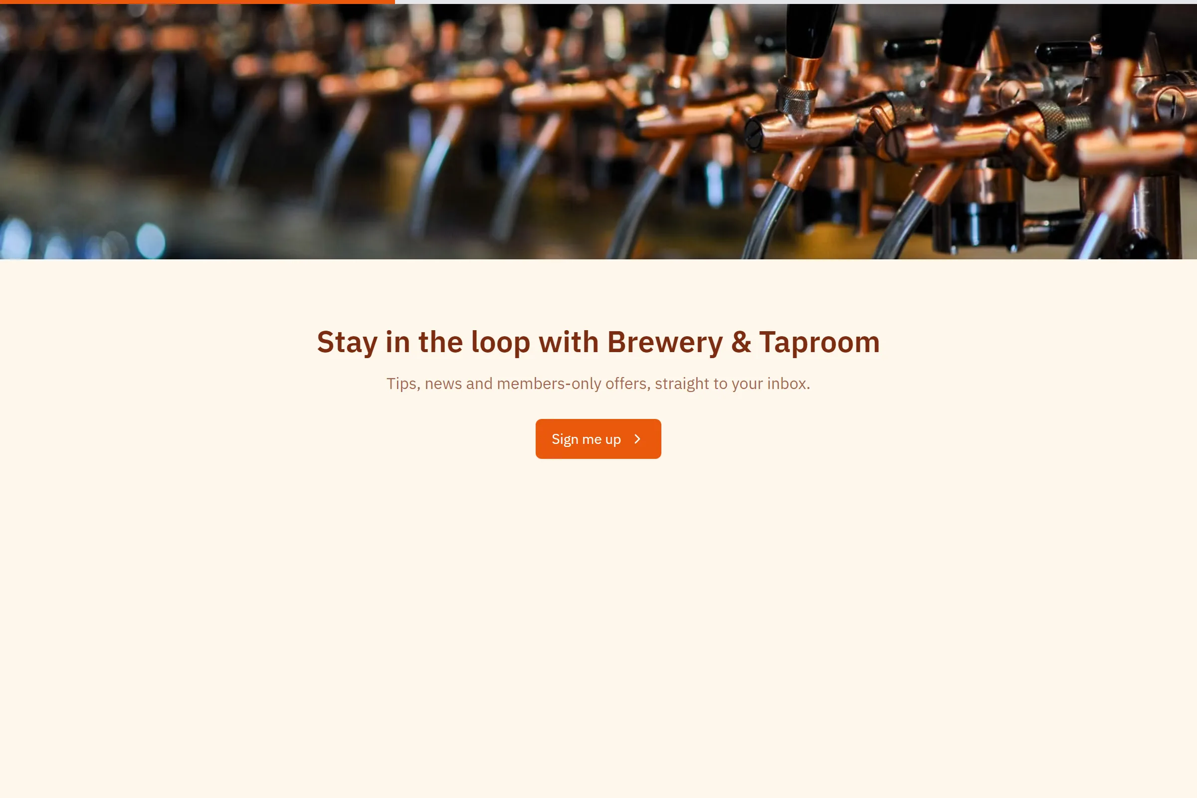 Brewery & Taproom Newsletter & Updates Signup template preview