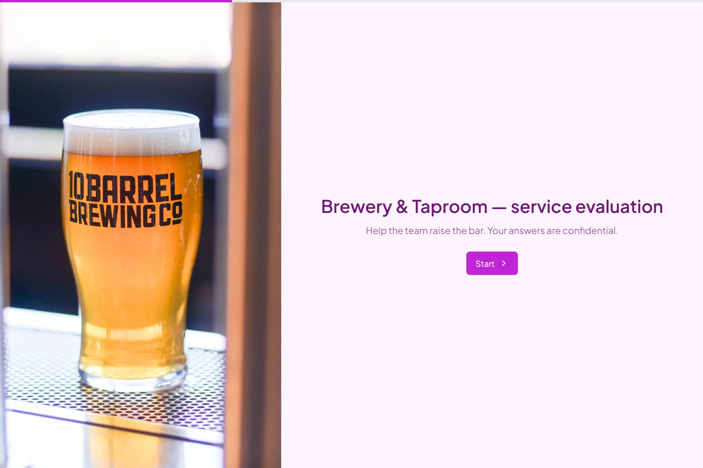 Brewery & Taproom Service Evaluation template preview