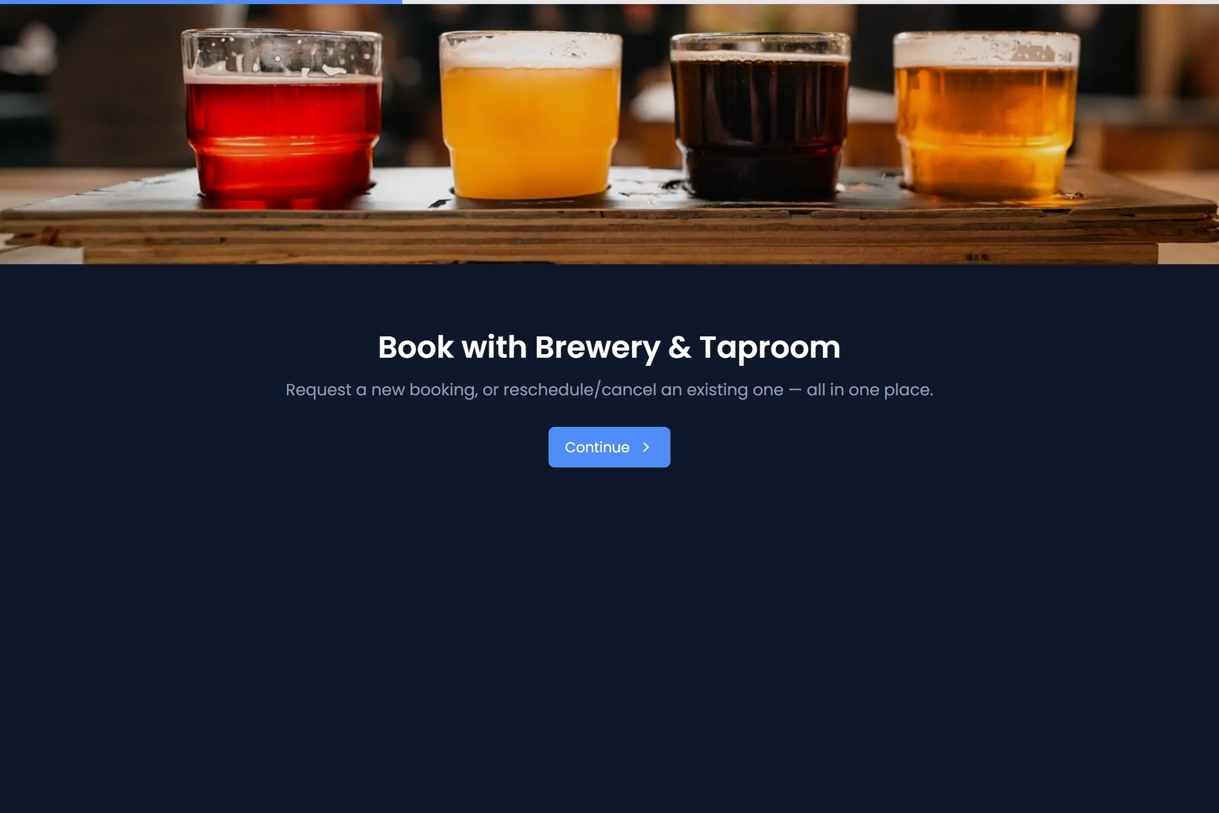 Brewery & Taproom Tasting Booking template preview