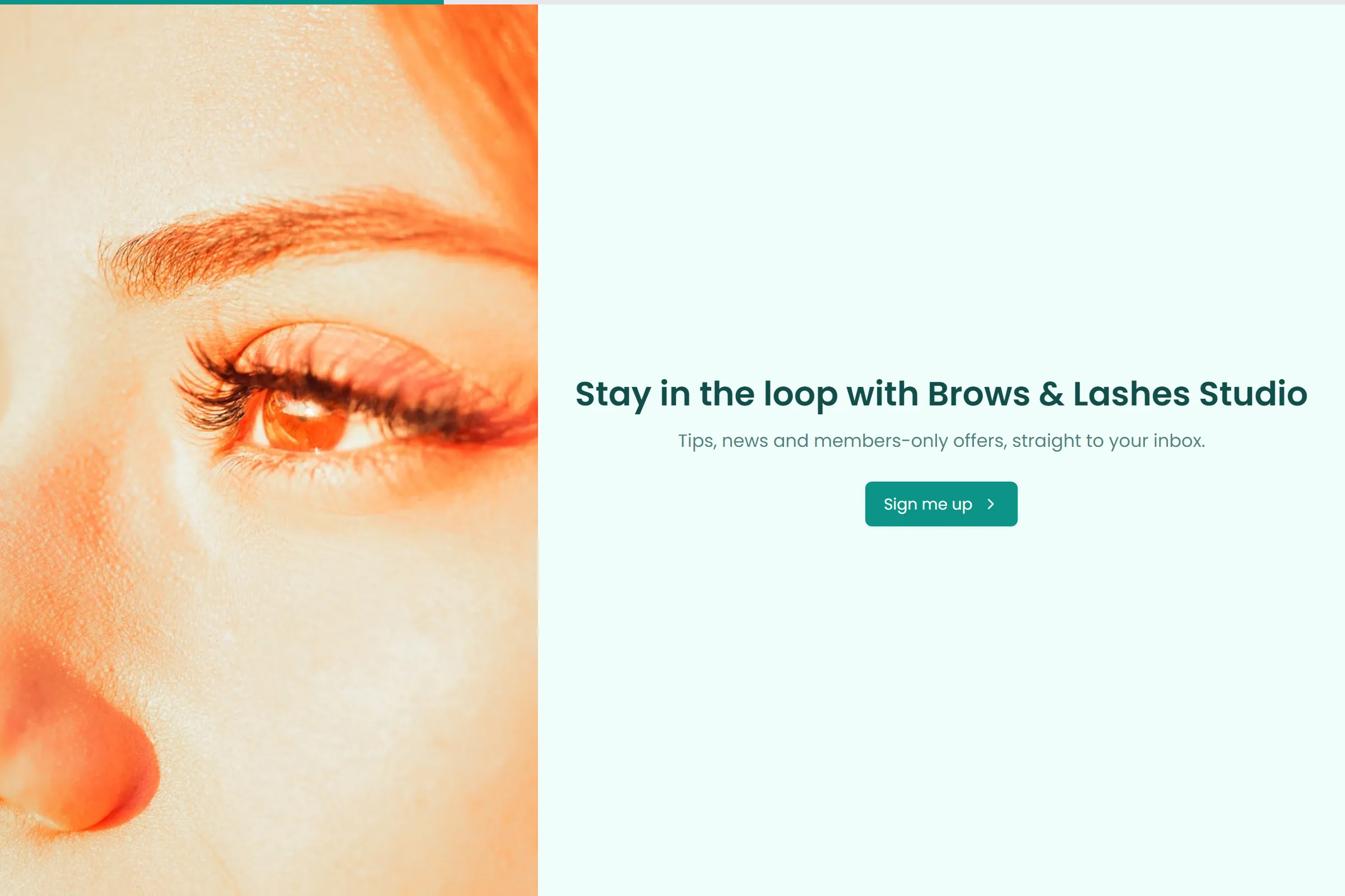 Brows & Lashes Studio Newsletter & Updates Signup template preview