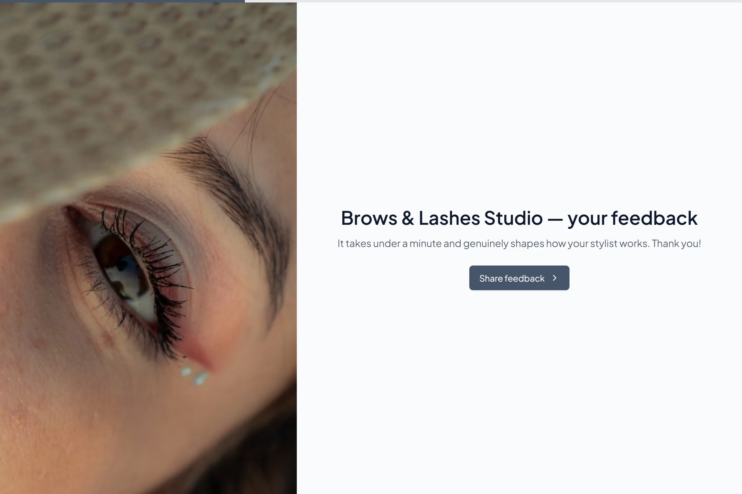Brows & Lashes Studio Satisfaction Survey template preview