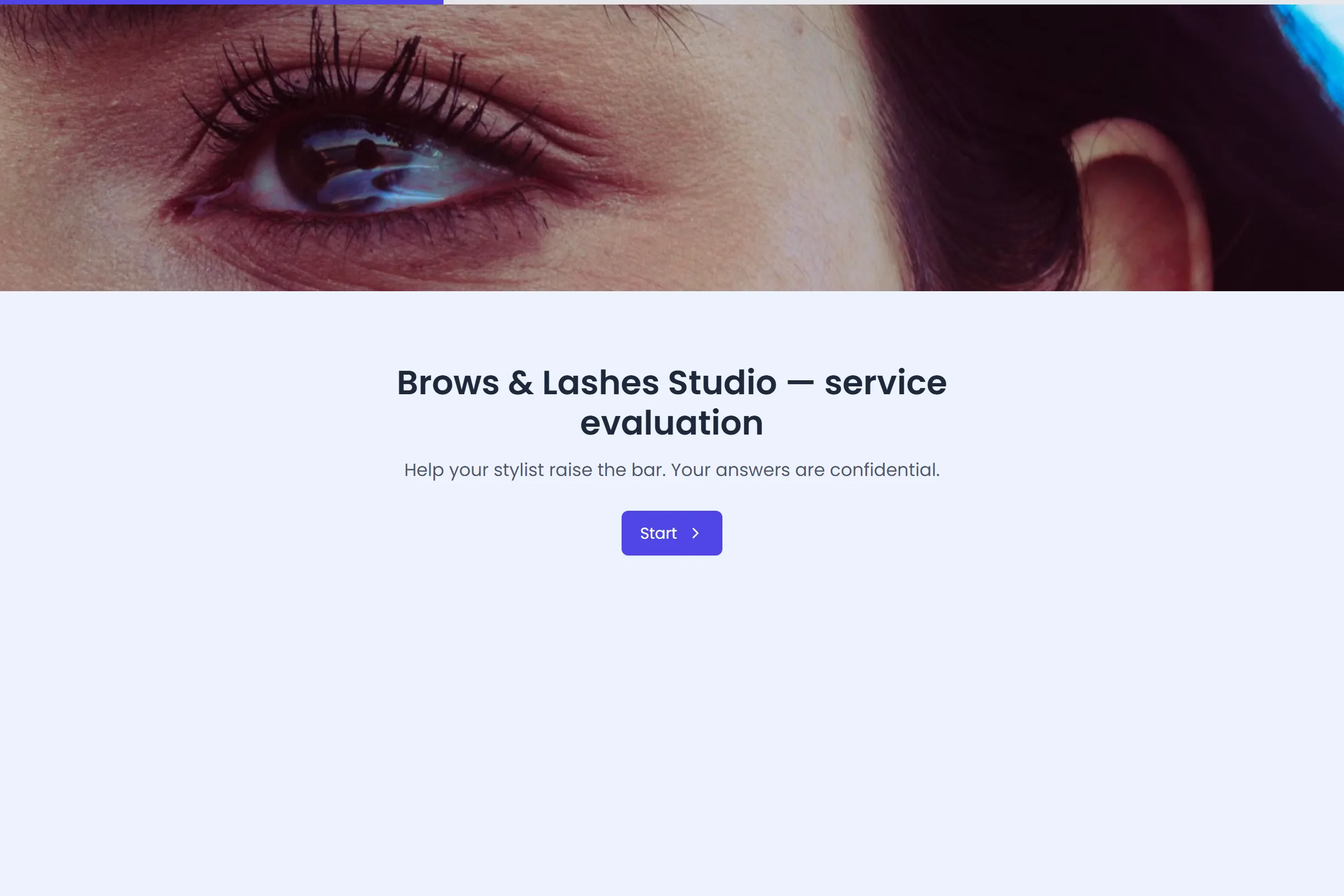 Brows & Lashes Studio Service Evaluation template preview