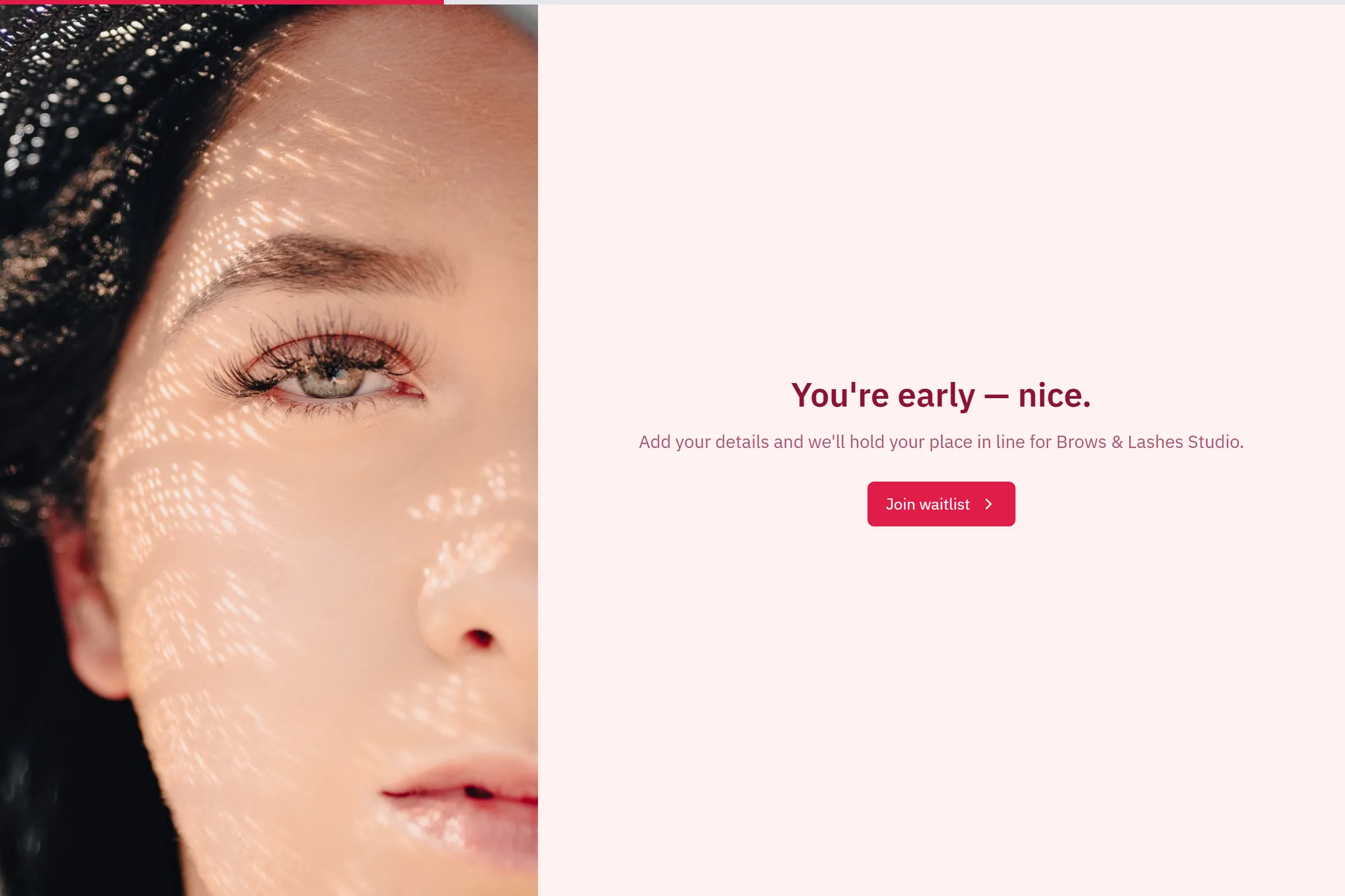 Brows & Lashes Studio Waitlist template preview