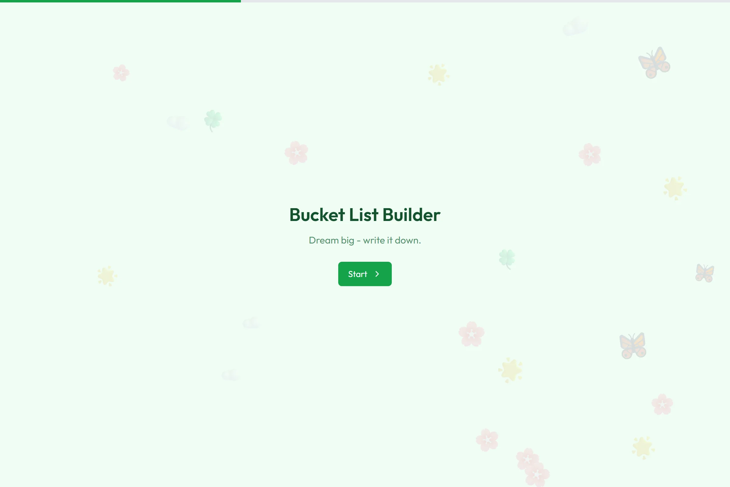 Bucket List Builder template preview