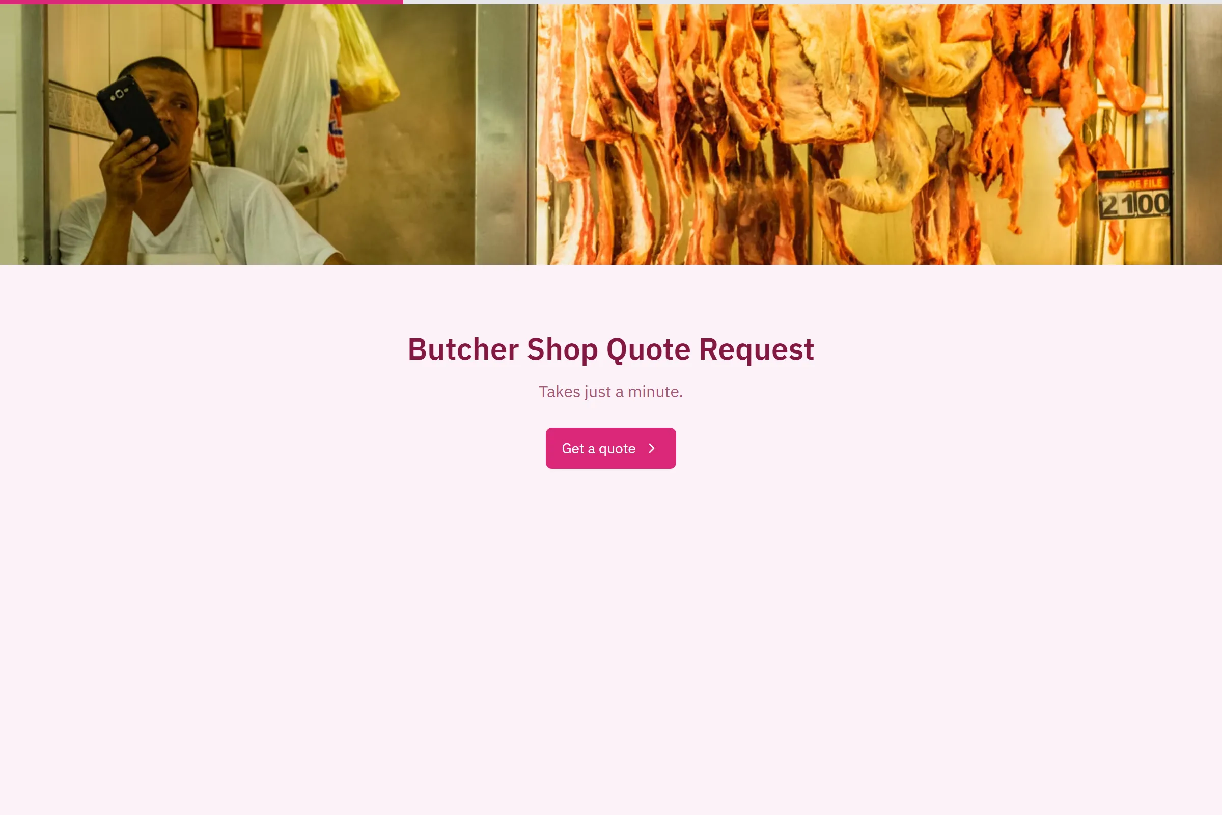 Butcher Shop Quote Request template preview