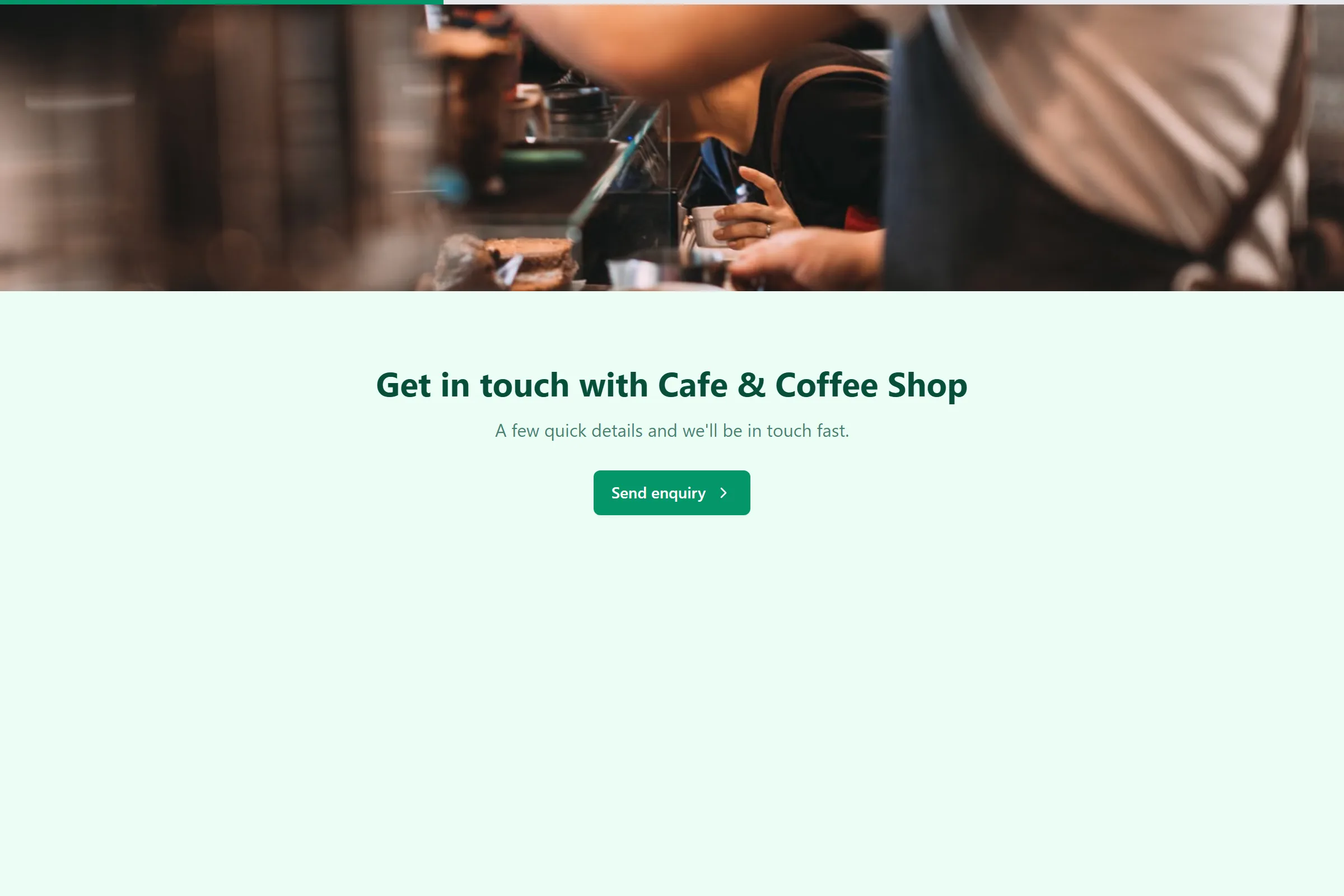 Cafe & Coffee Shop Enquiry template preview