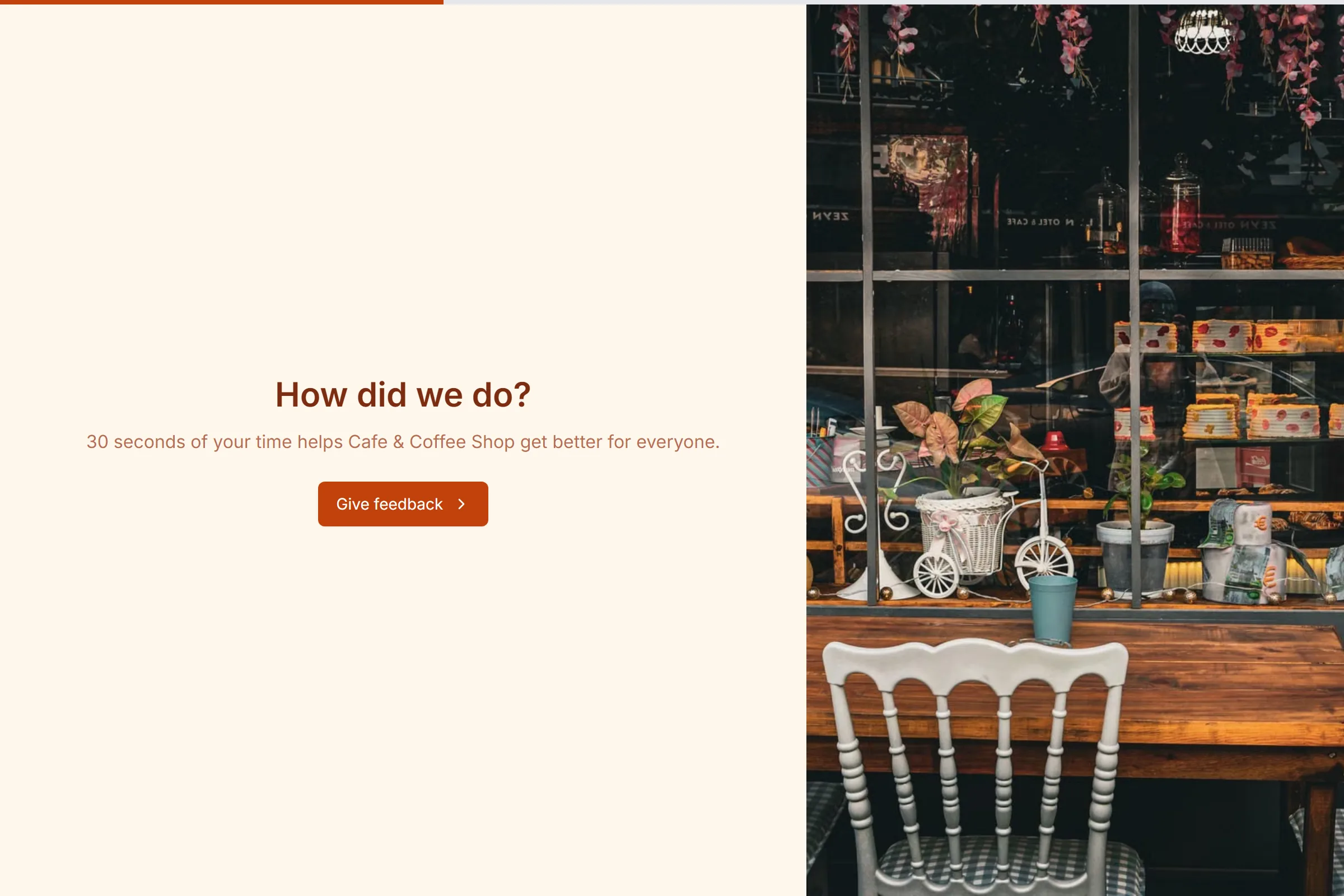 Cafe & Coffee Shop Quick Feedback template preview