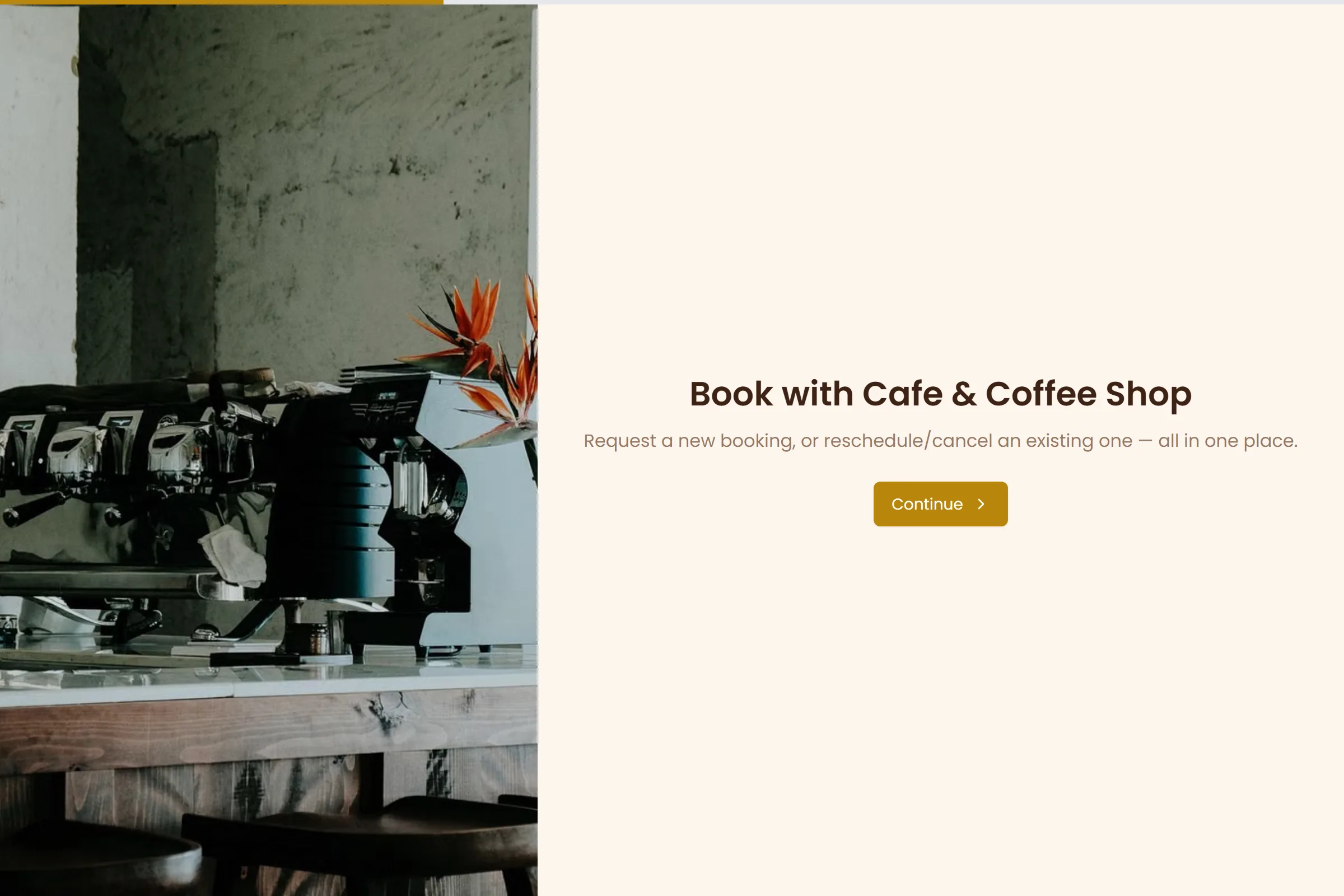 Cafe & Coffee Shop Tasting Booking template preview