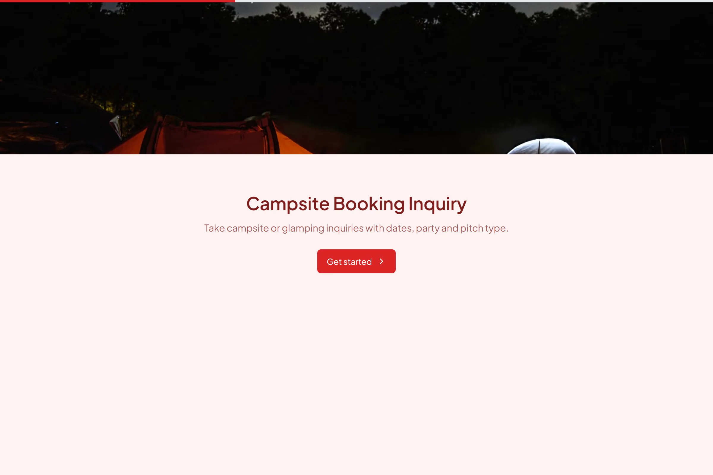 Campsite Booking Inquiry template preview