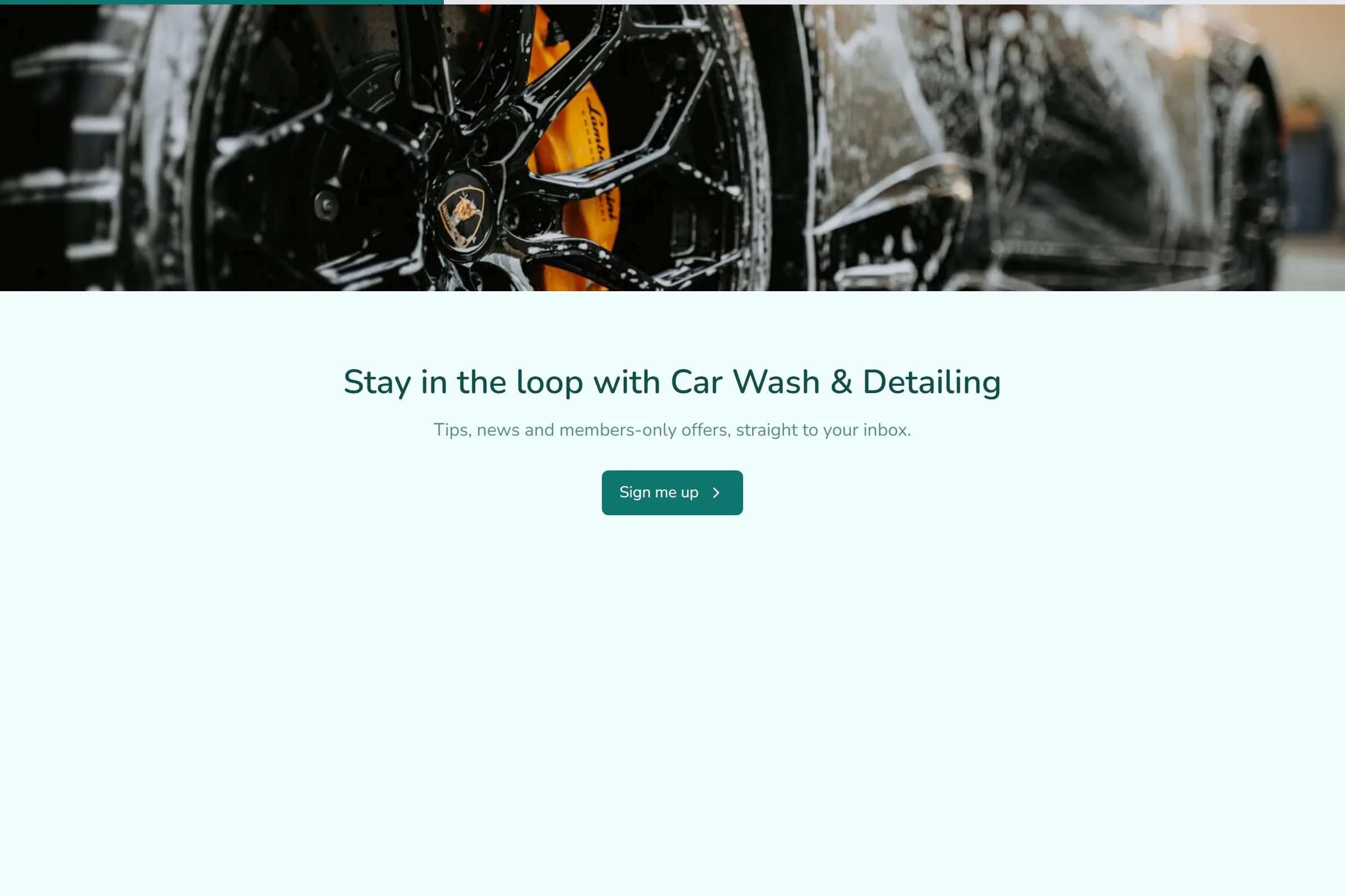 Car Wash & Detailing Newsletter & Updates Signup template preview