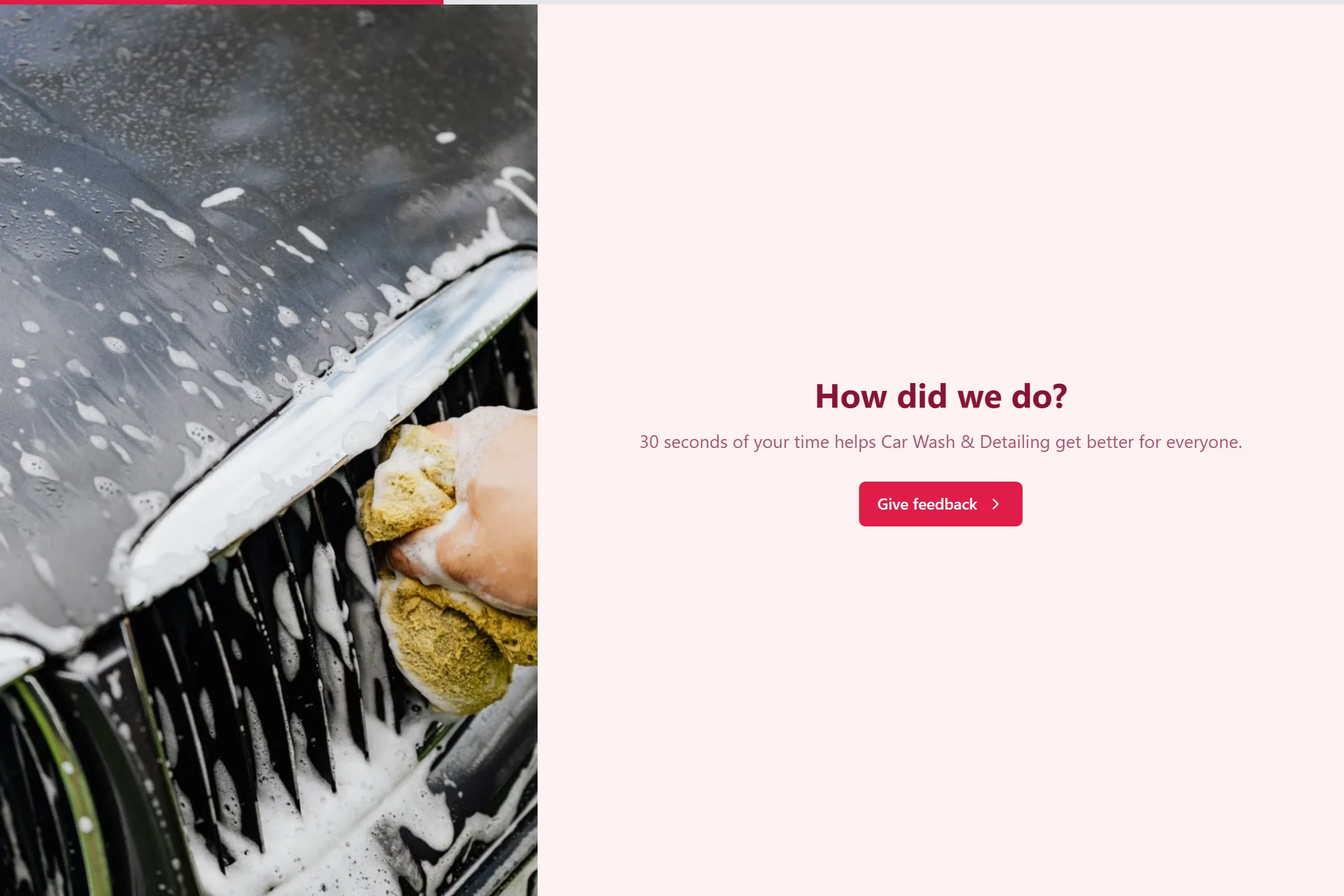 Car Wash & Detailing Quick Feedback template preview