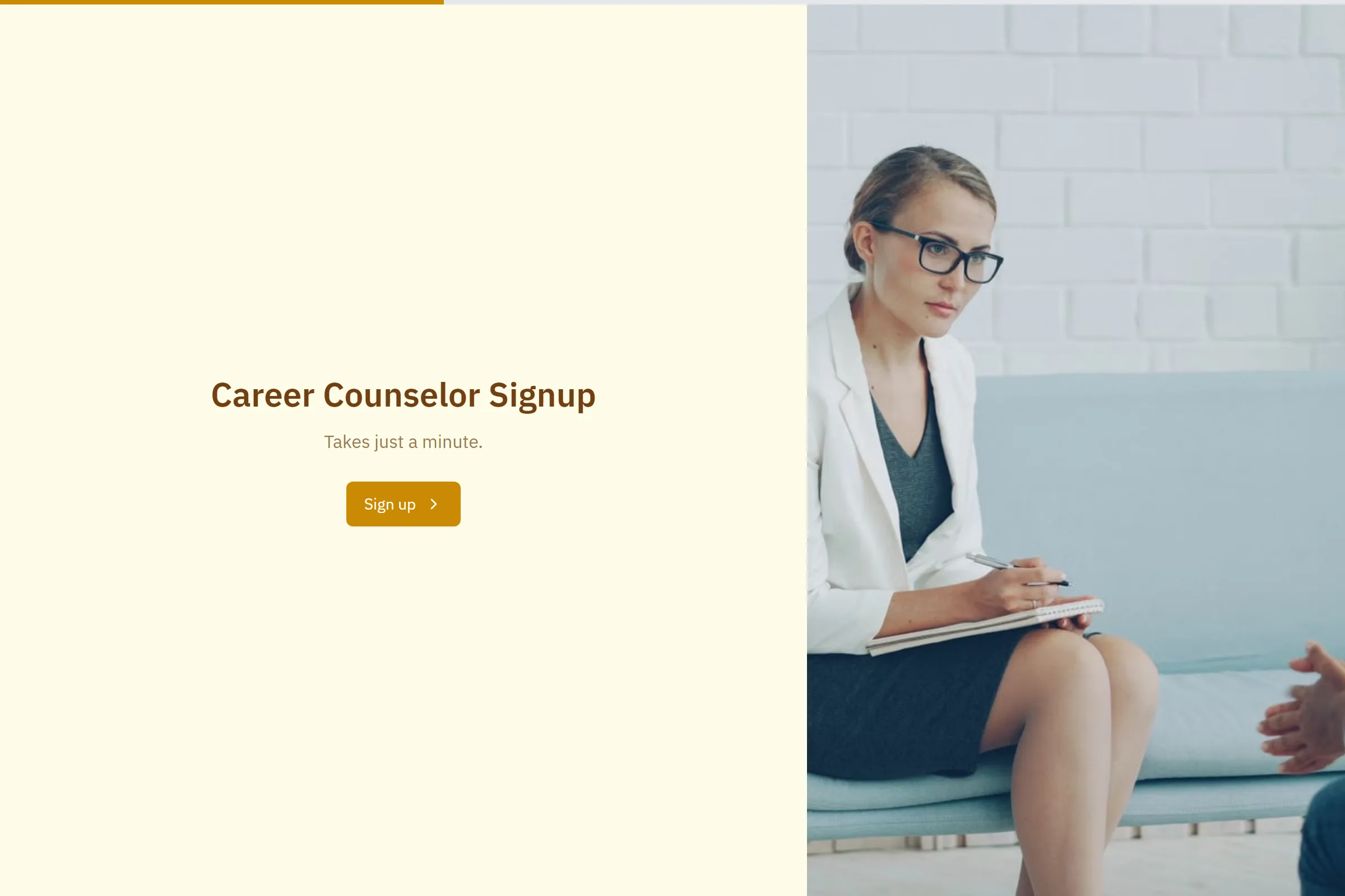 Career Counselor Signup template preview