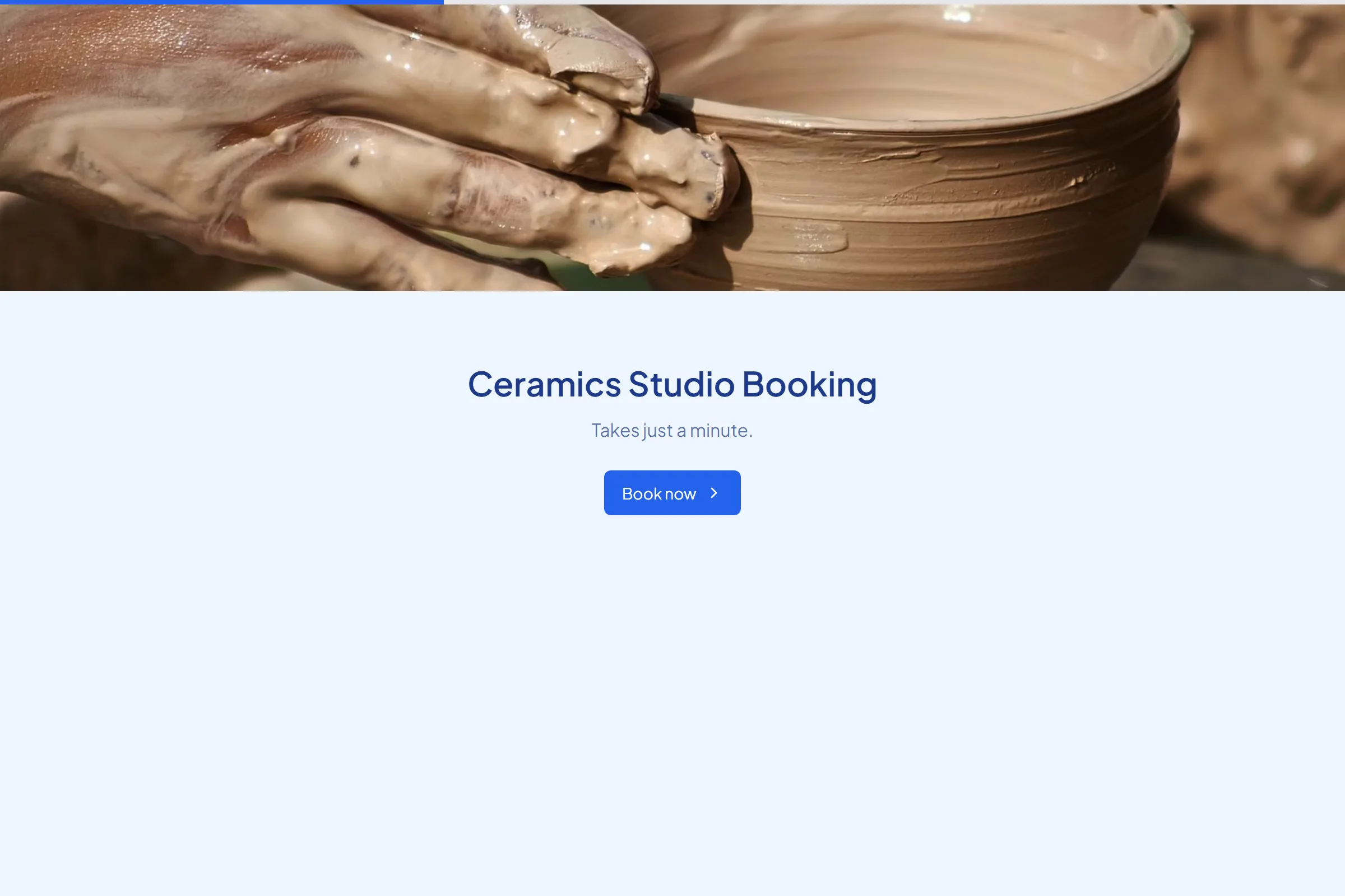 Ceramics Studio Booking template preview