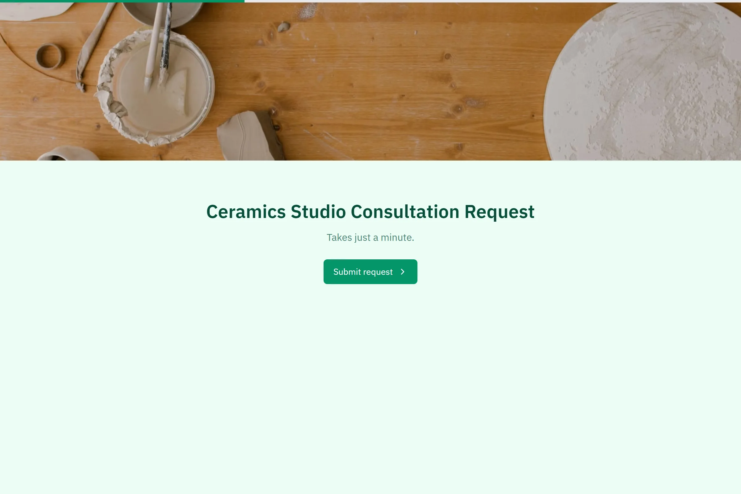 Ceramics Studio Consultation Request template preview