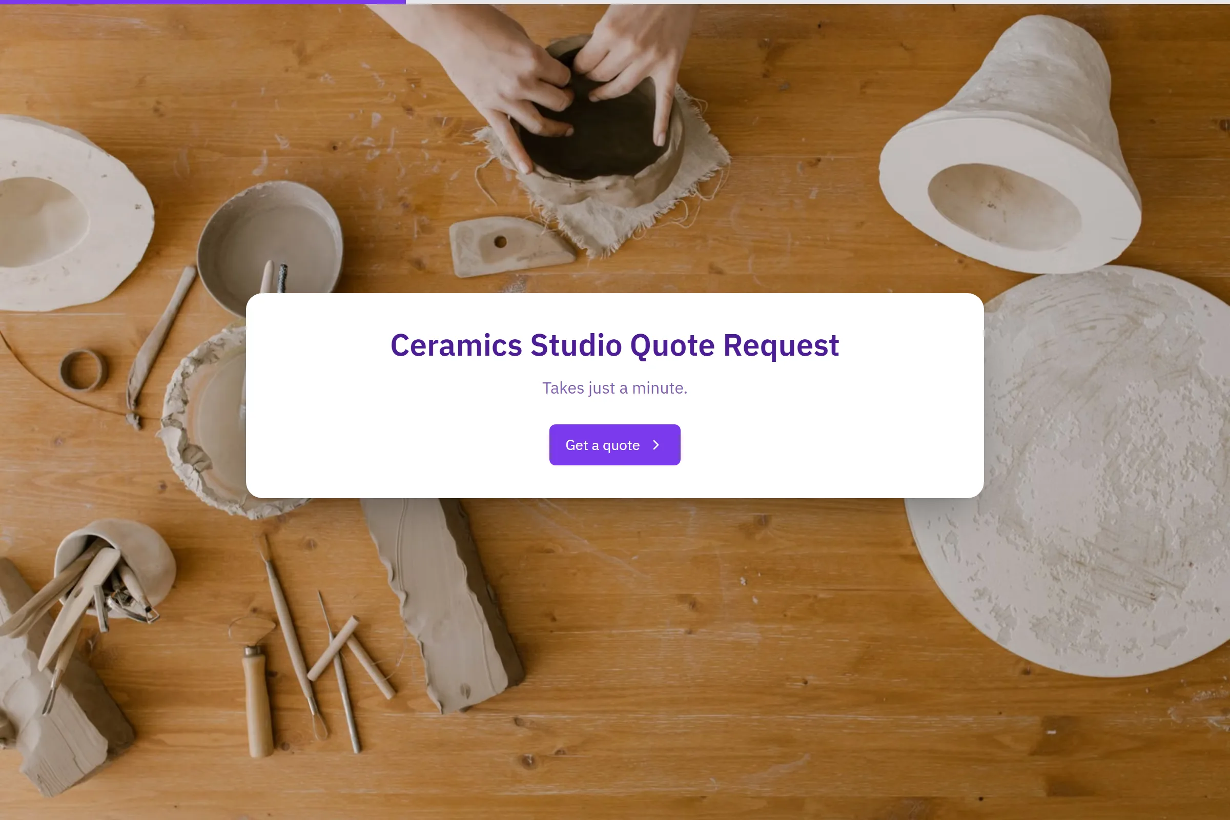 Ceramics Studio Quote Request template preview
