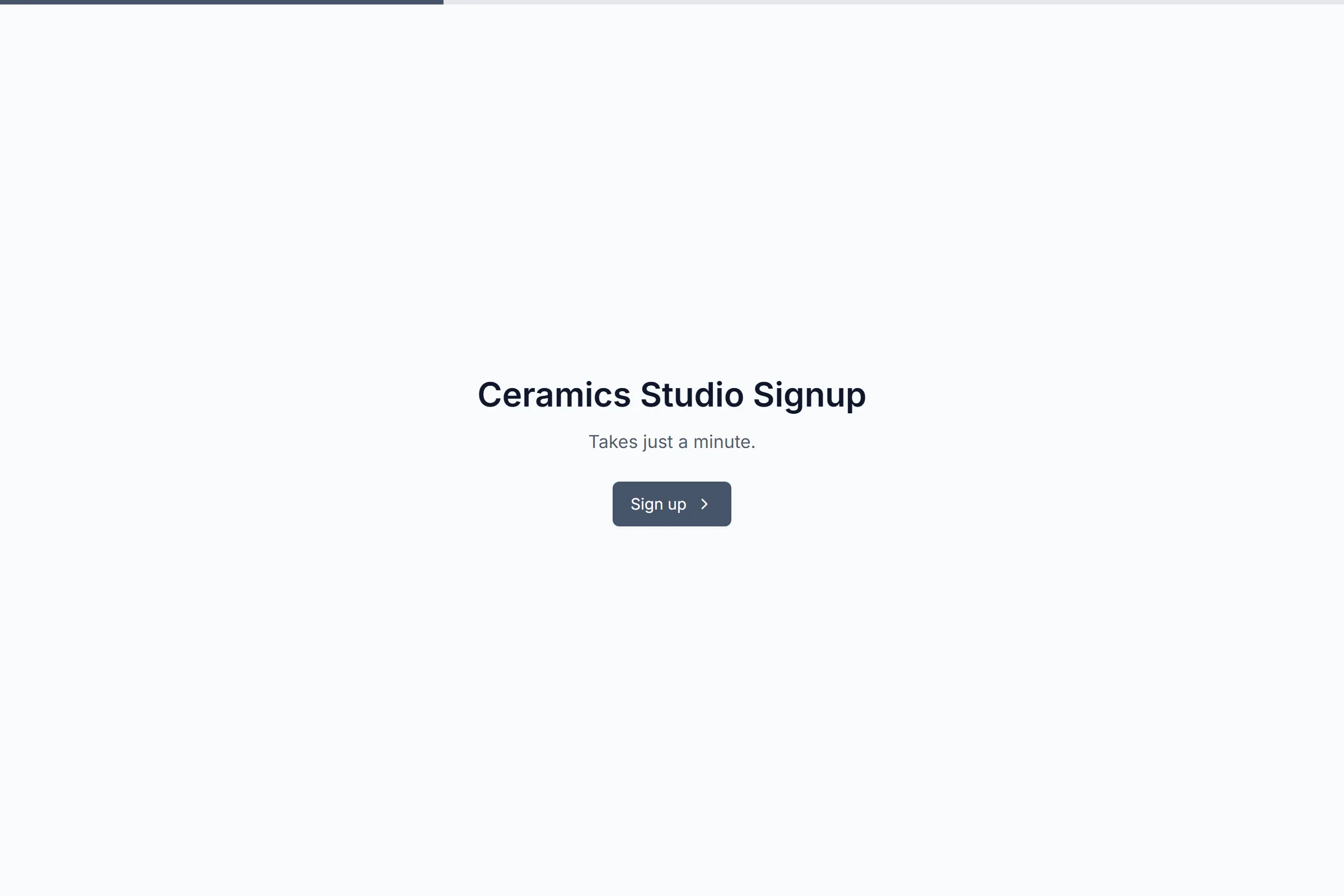 Ceramics Studio Signup template preview