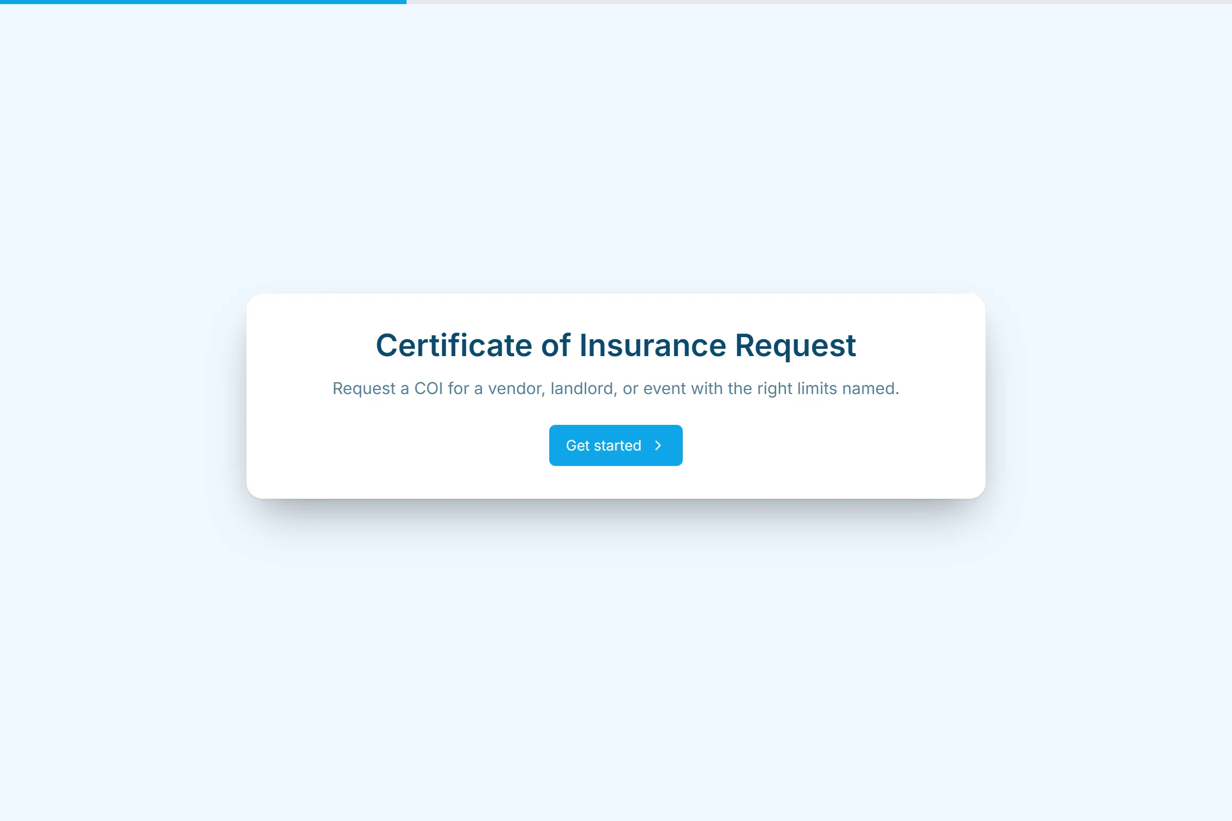Certificate of Insurance Request template preview