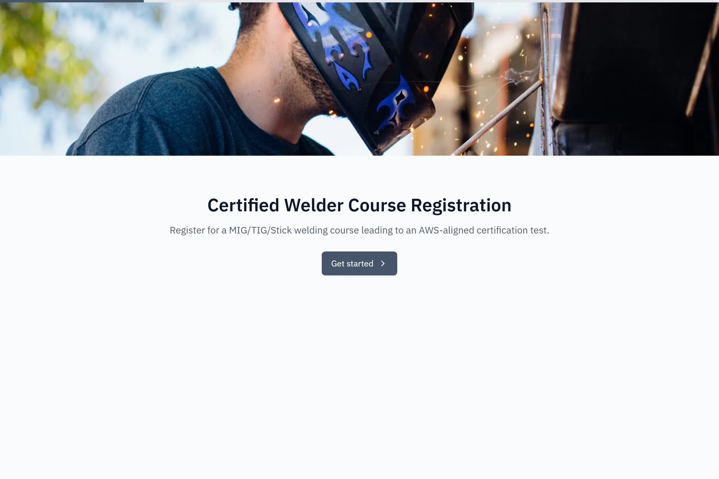 Certified Welder Course Registration template preview