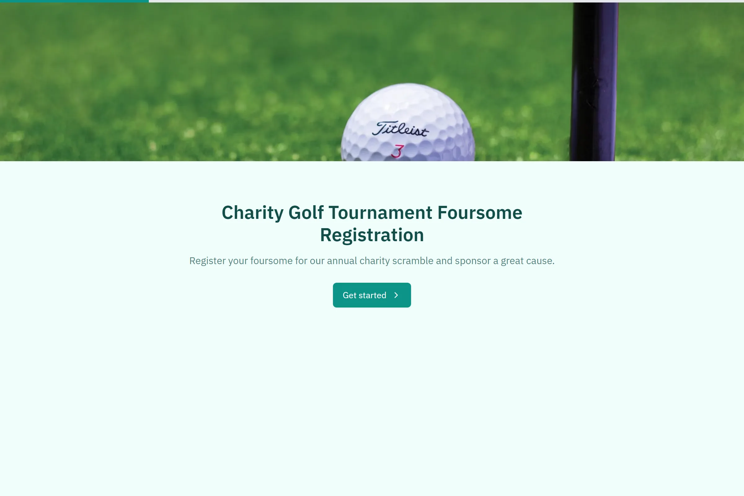 Charity Golf Tournament Foursome Registration template preview