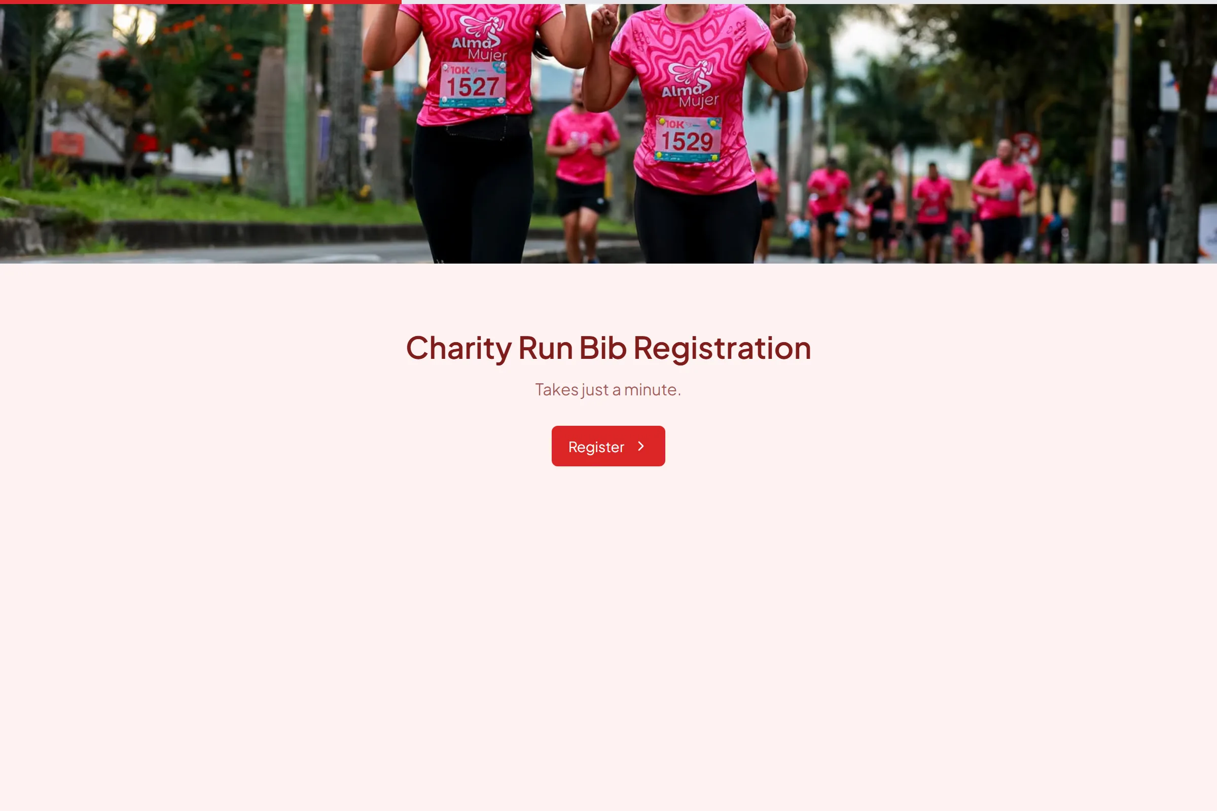 Charity Run Bib Registration template preview