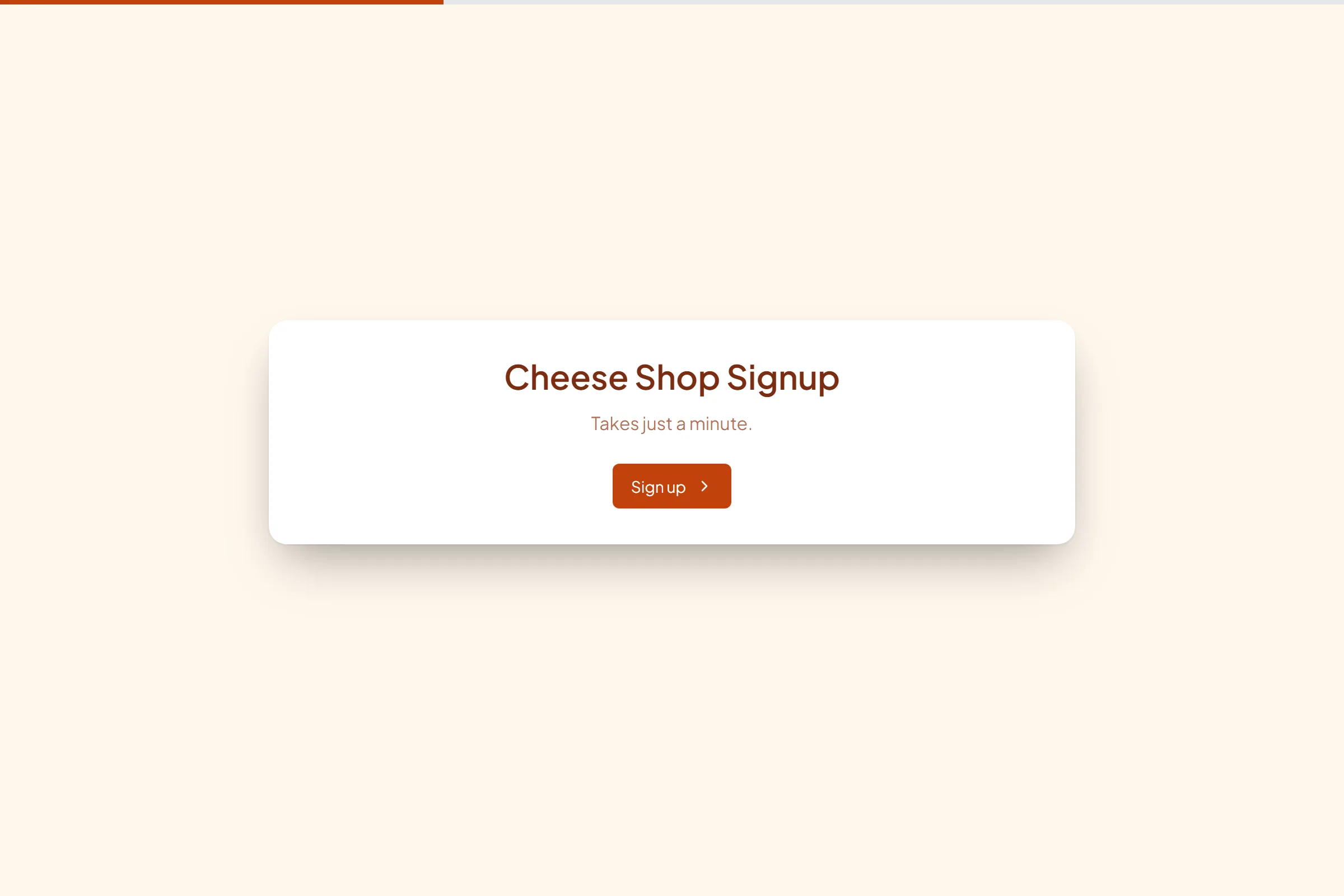 Cheese Shop Signup template preview
