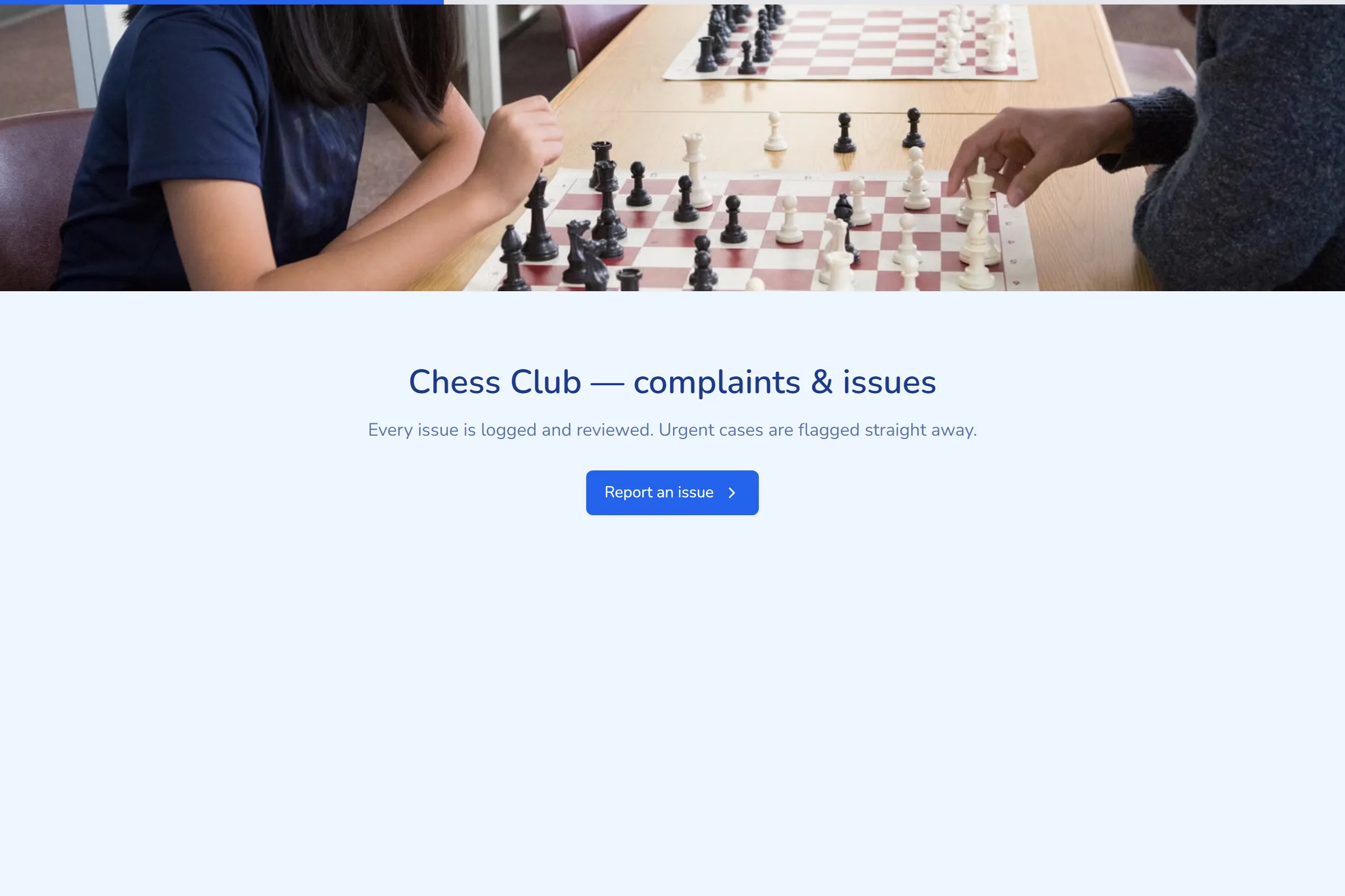 Chess Club Complaint / Issue Form template preview