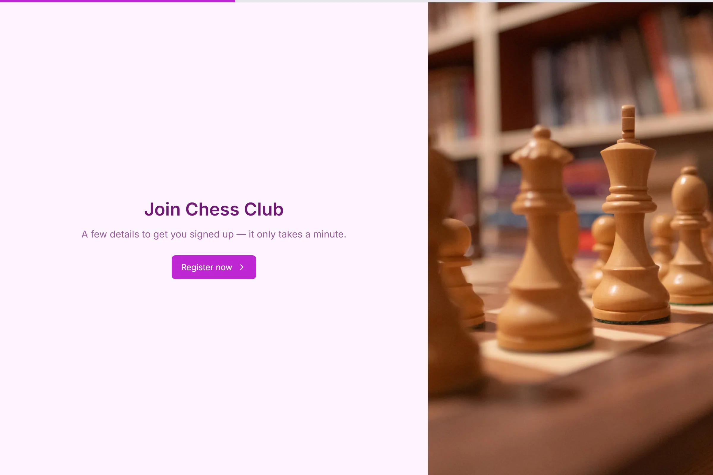 Chess Club Program Application template preview