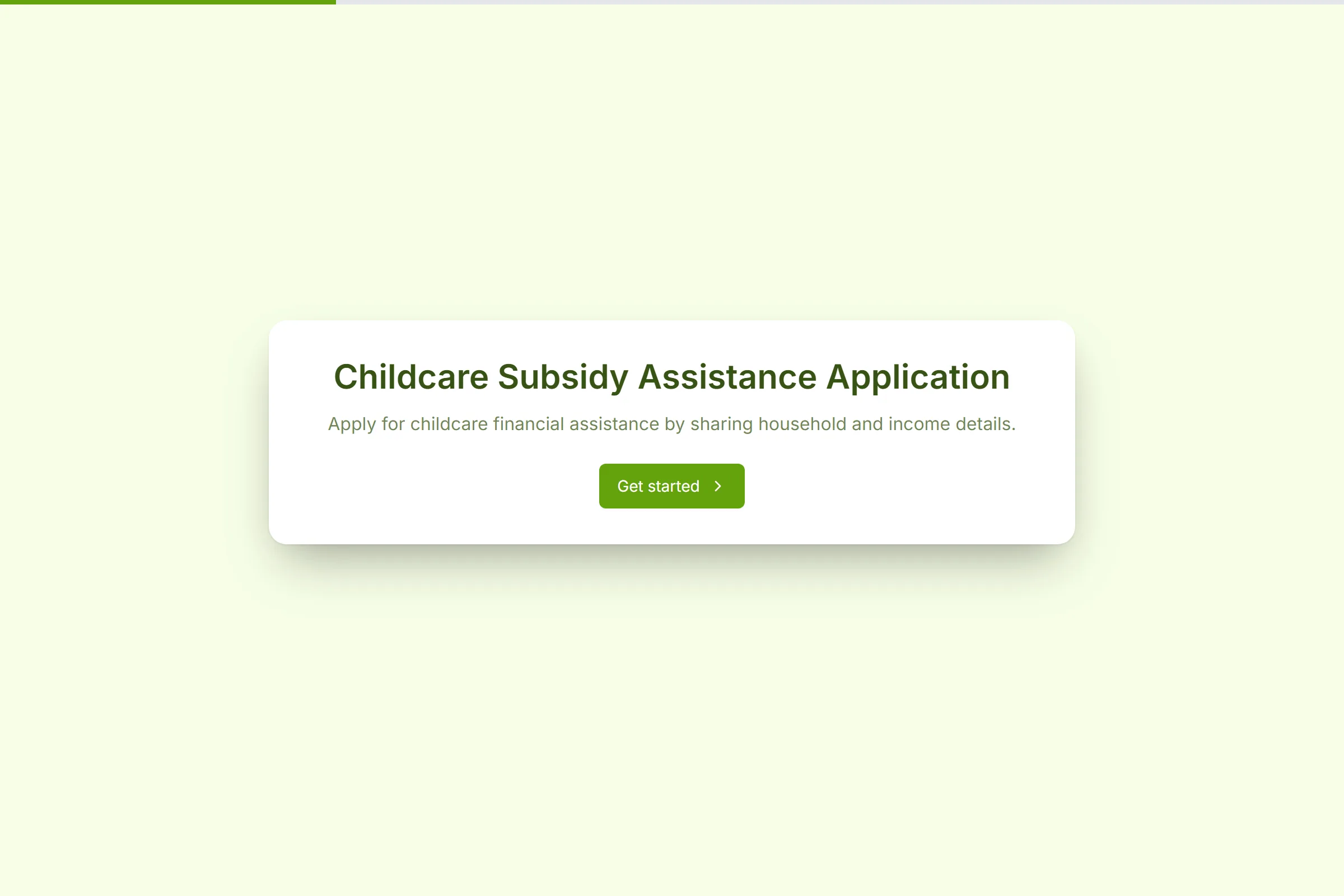Childcare Subsidy Assistance Application template preview