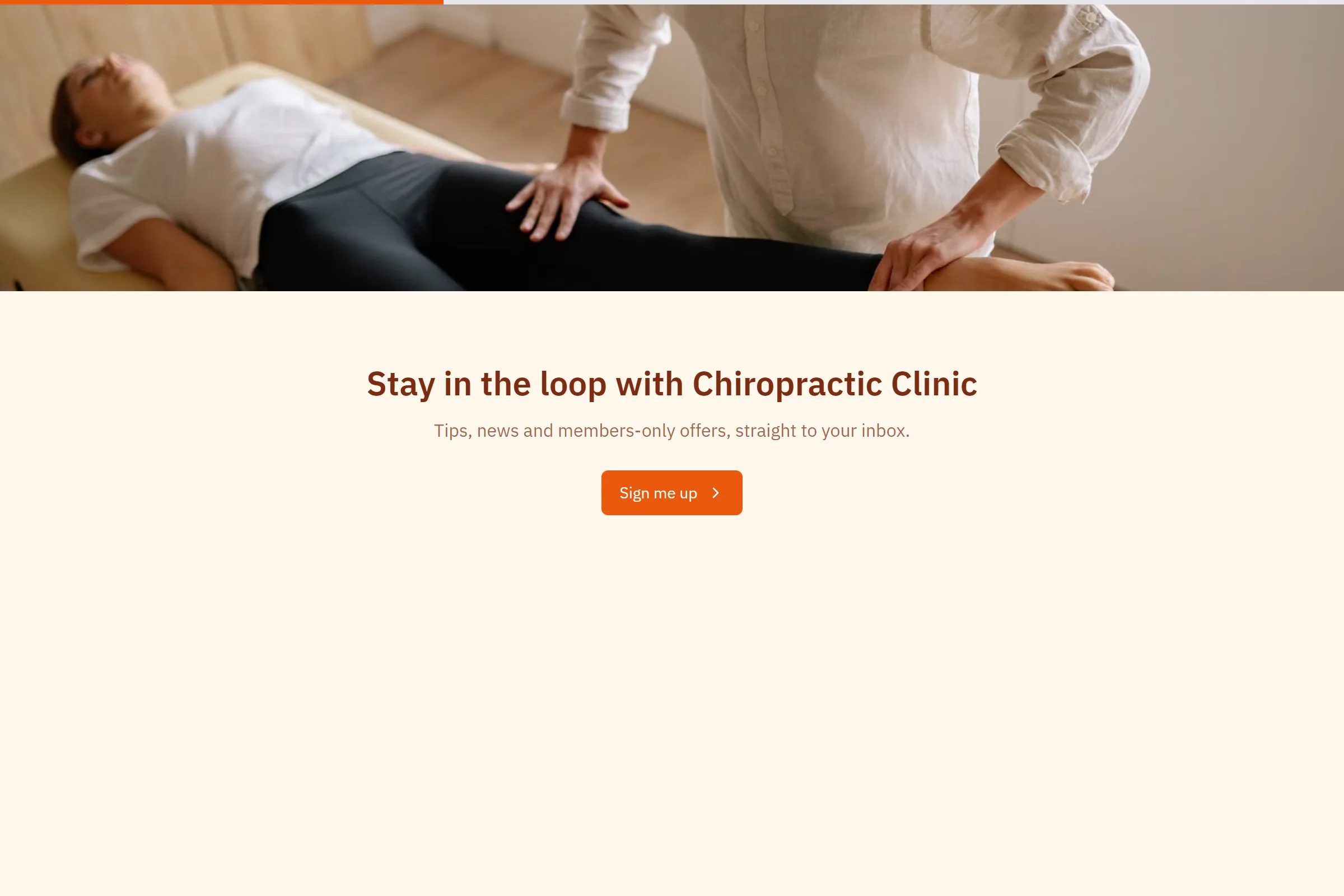 Chiropractic Clinic Newsletter & Updates Signup template preview