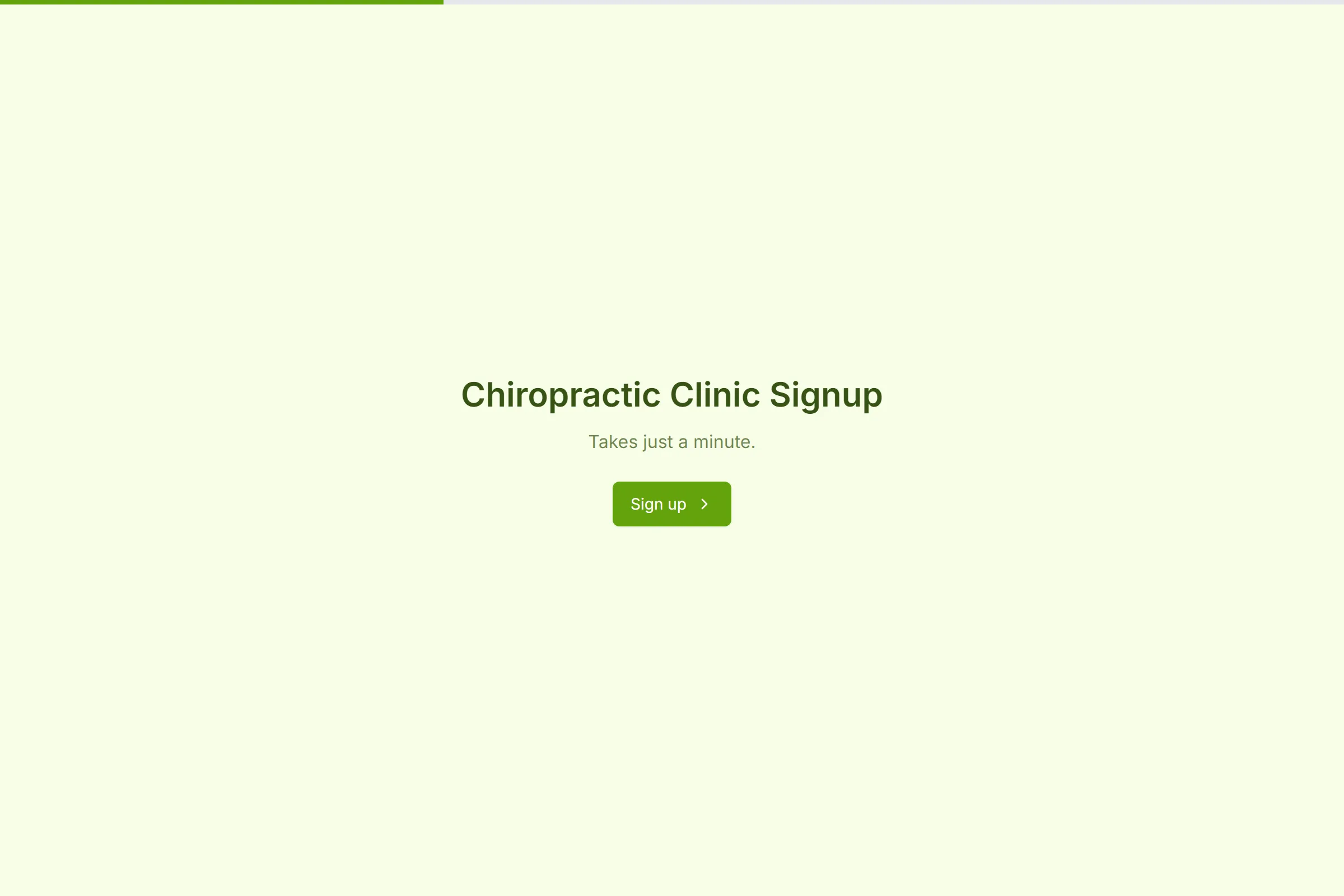 Chiropractic Clinic Signup template preview
