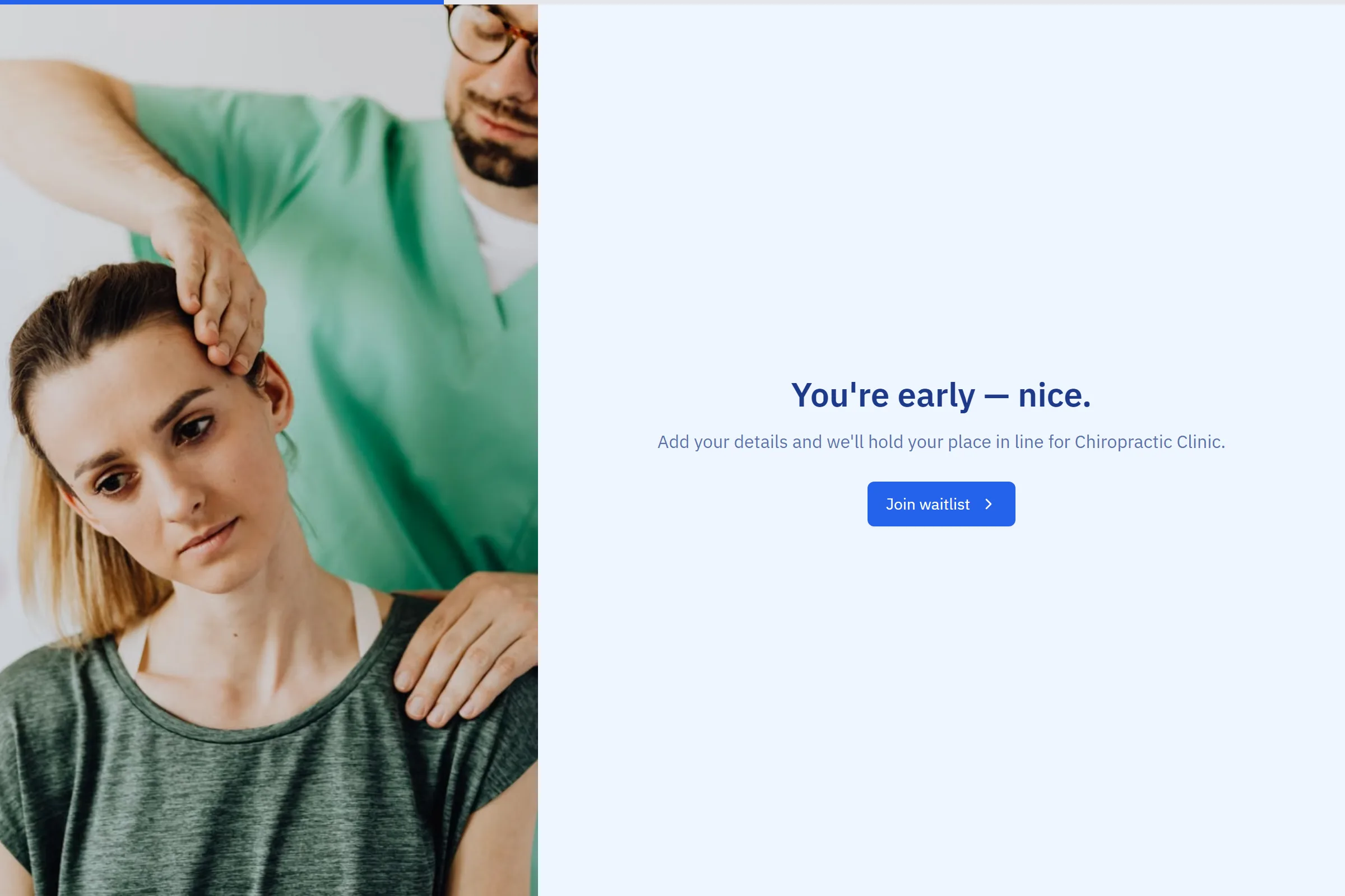 Chiropractic Clinic Waitlist template preview