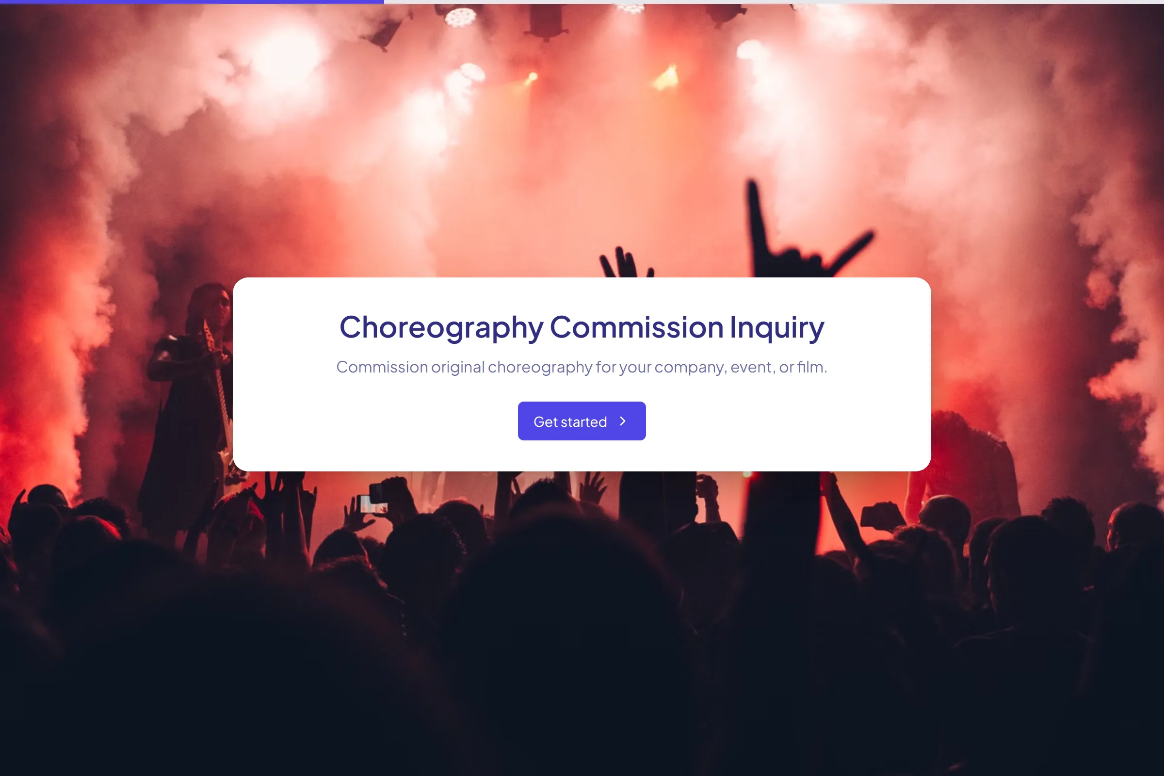 Choreography Commission Inquiry template preview