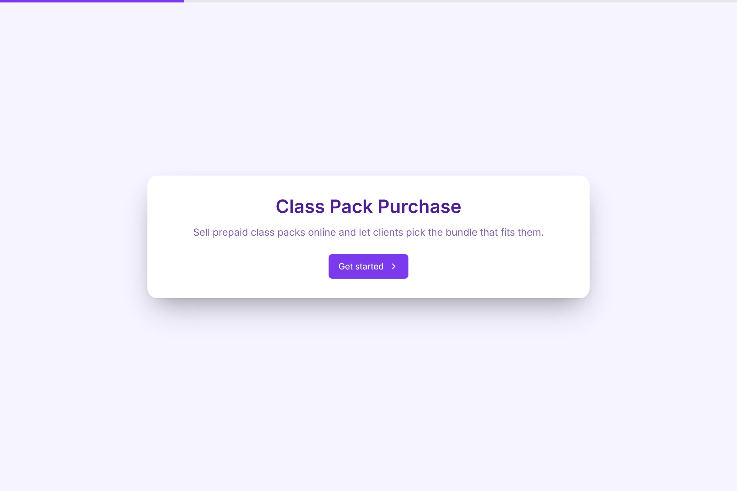 Class Pack Purchase template preview