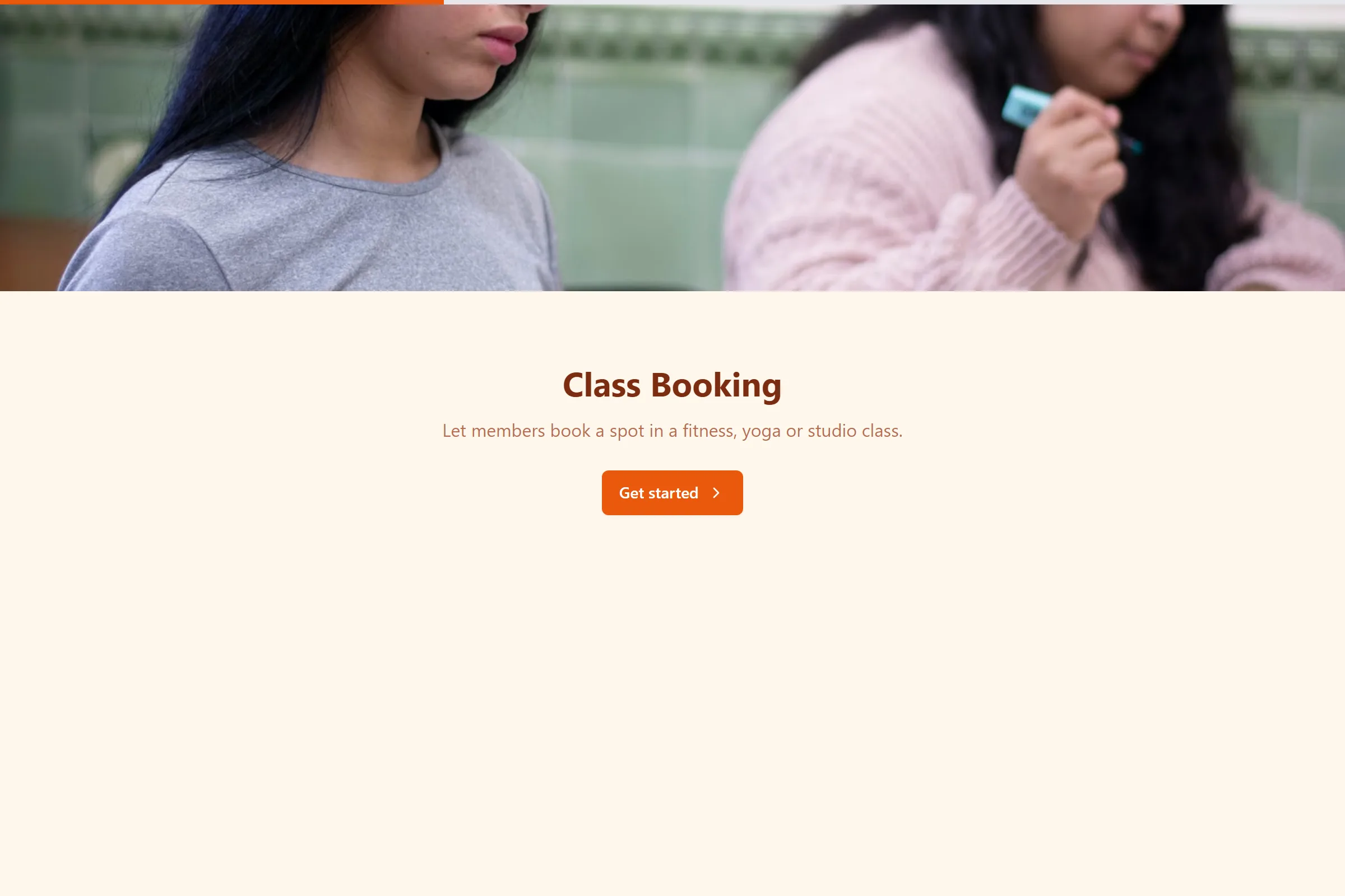 Class Booking template preview