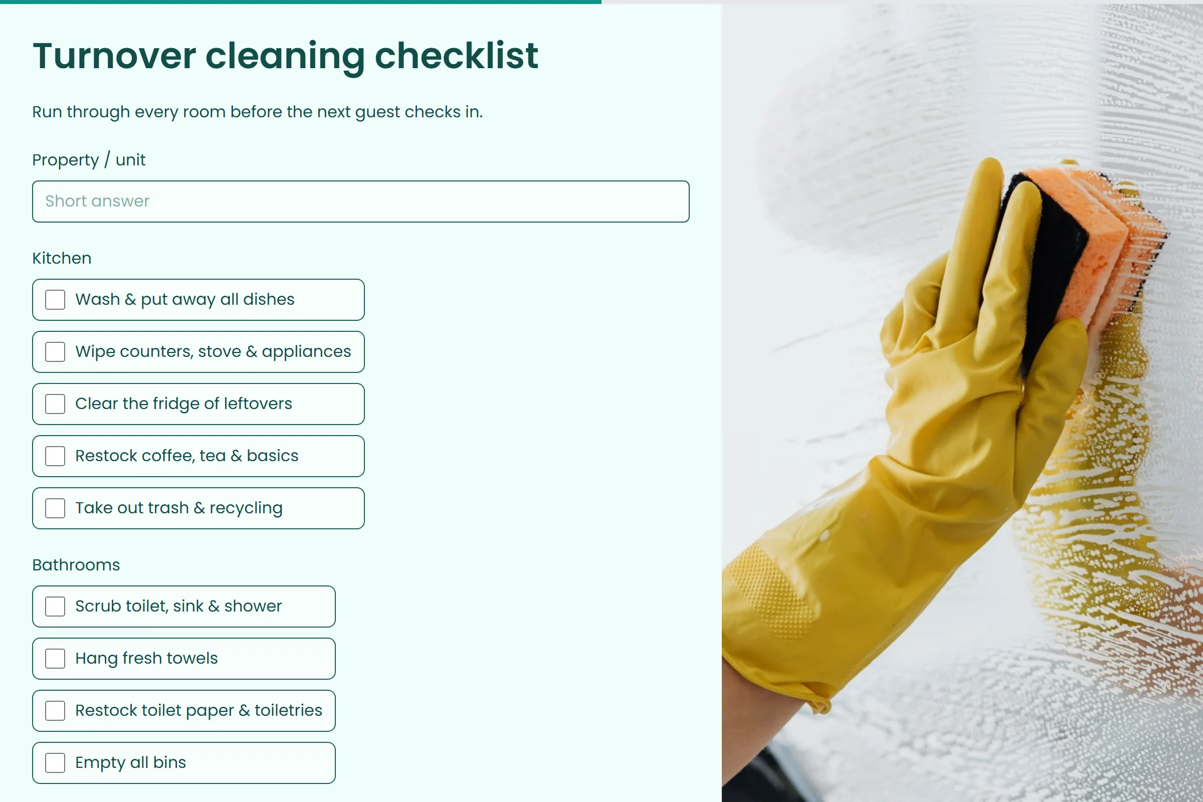 Turnover Cleaning Checklist template preview