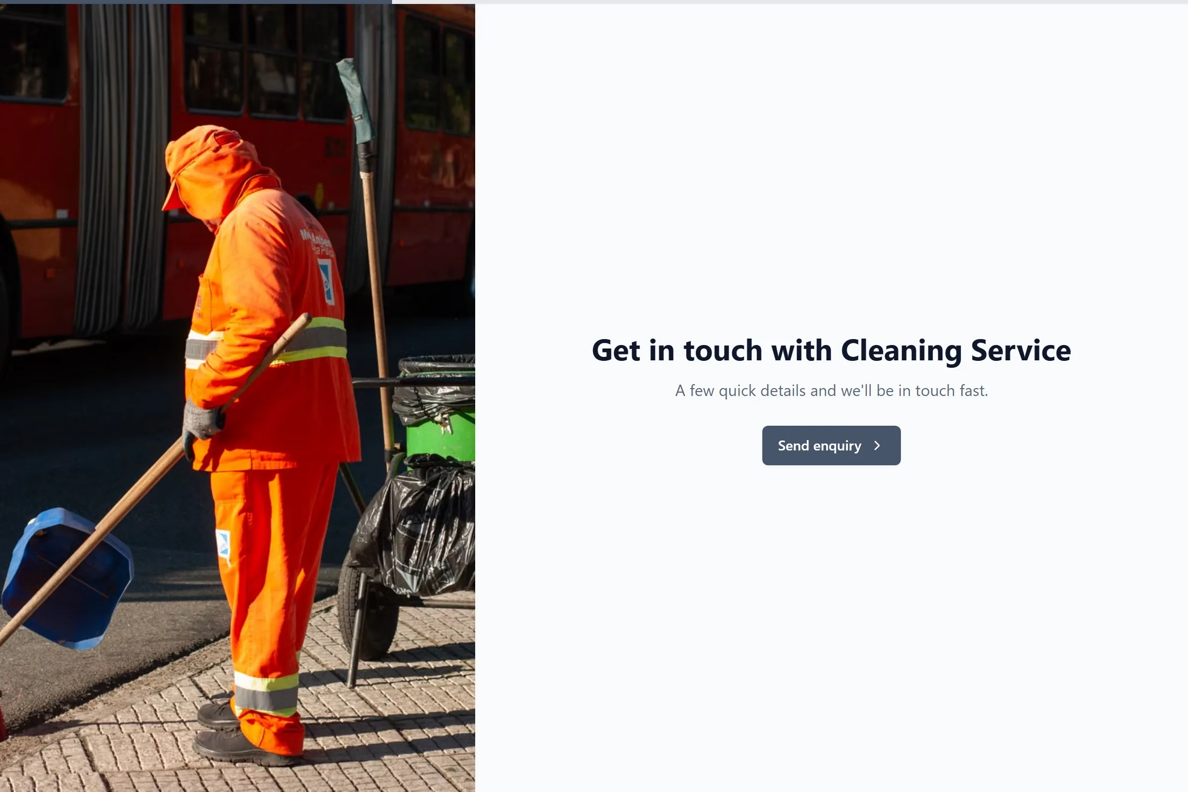 Cleaning Service Enquiry template preview