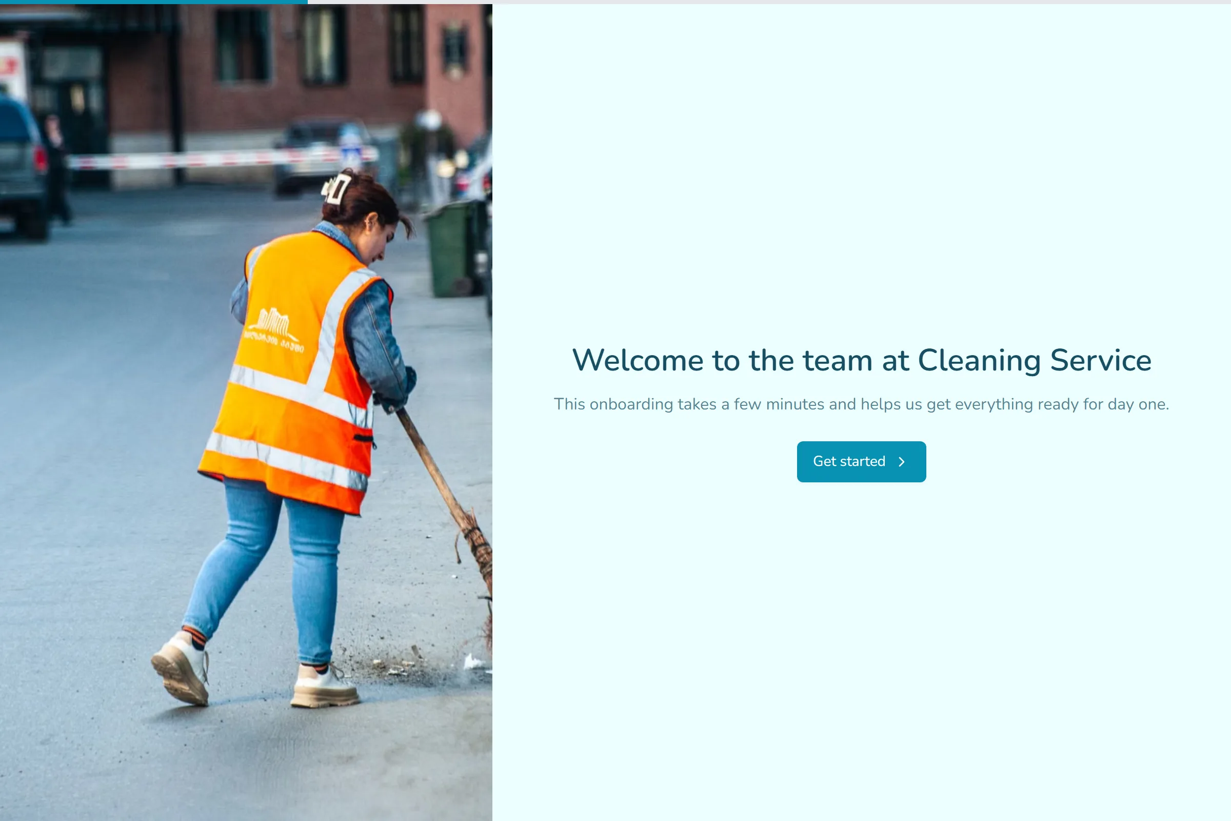 Cleaning Service New Starter Onboarding template preview