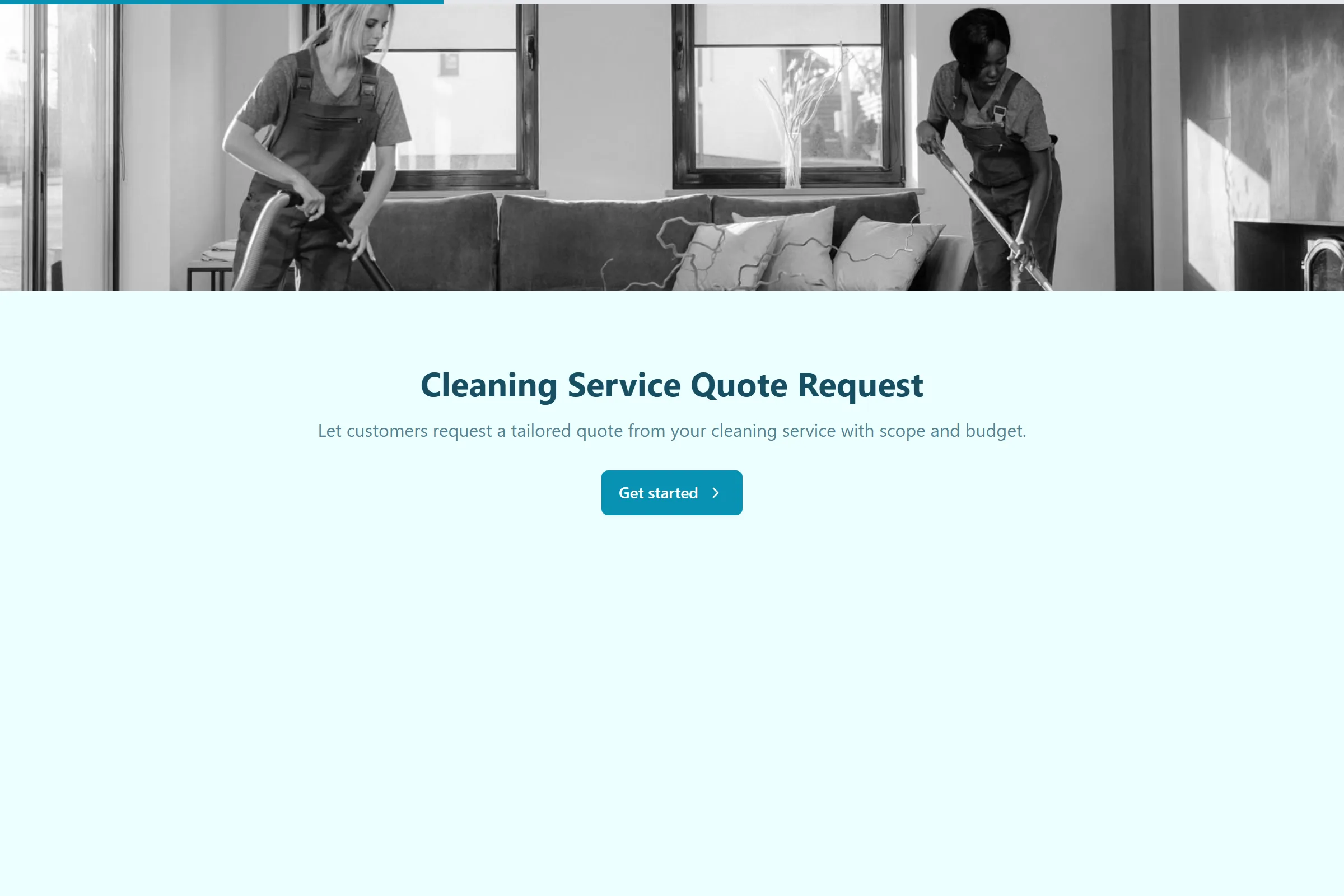 Cleaning Service Quote Request template preview