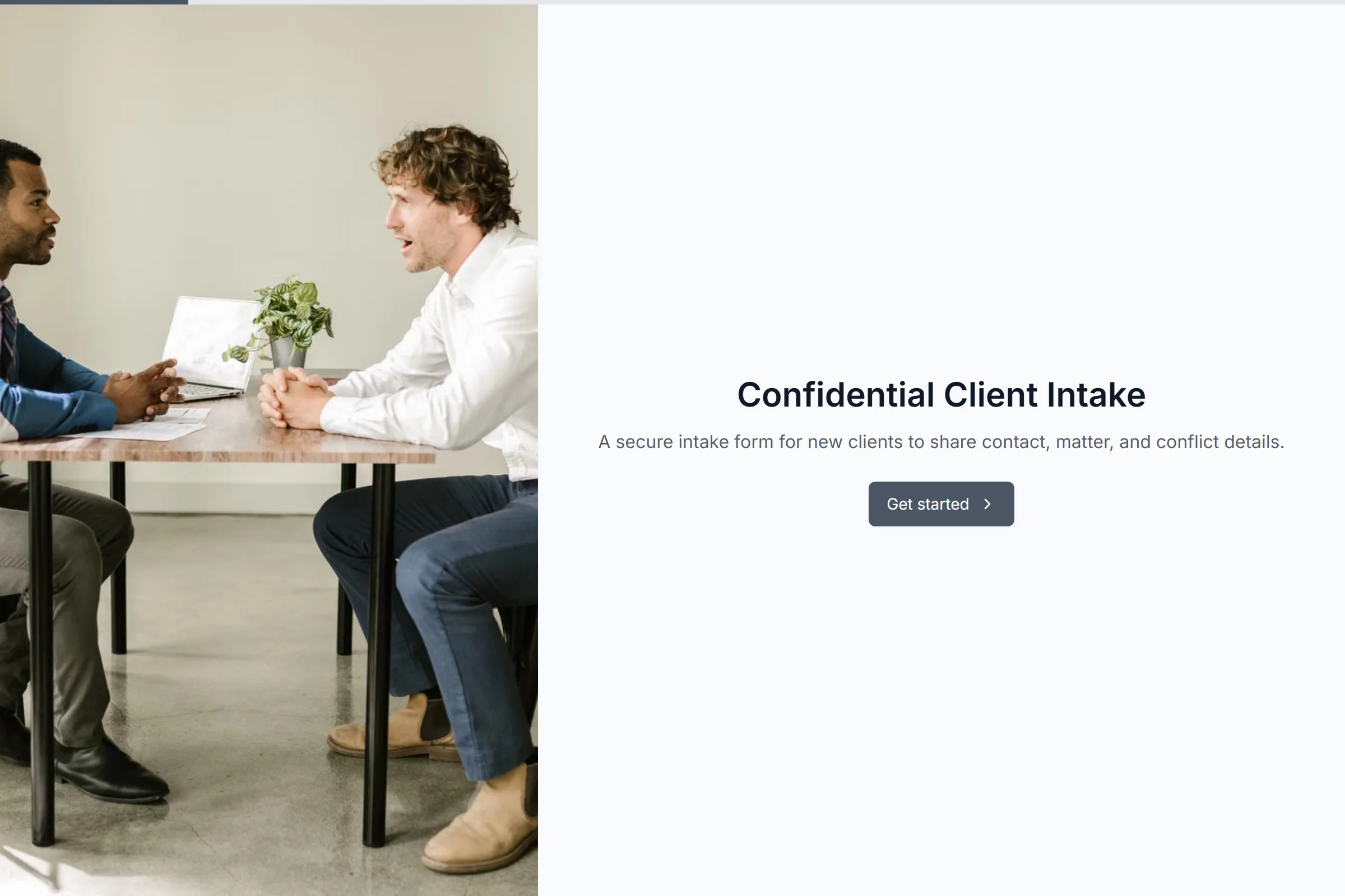 Confidential Client Intake template preview