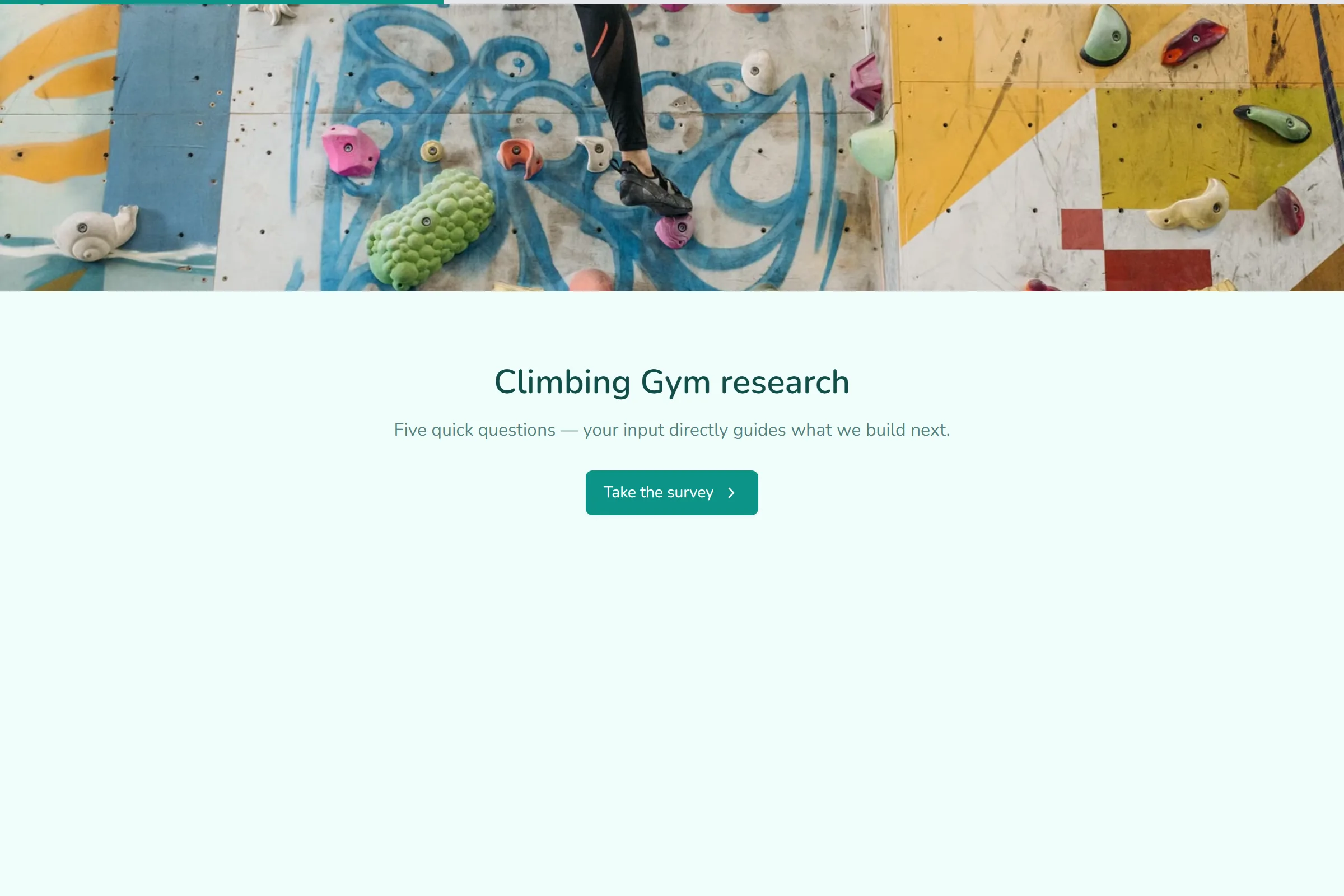 Climbing Gym Market Research Survey template preview
